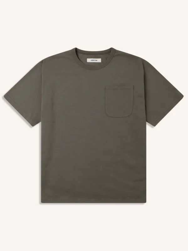 Fly Tee in Dark Olive Heavyweight Cotton sold by Kestin
