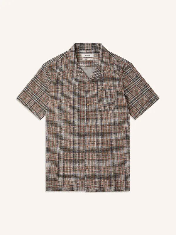 Cramond Shirt in Olive Multi Check made by Kestin