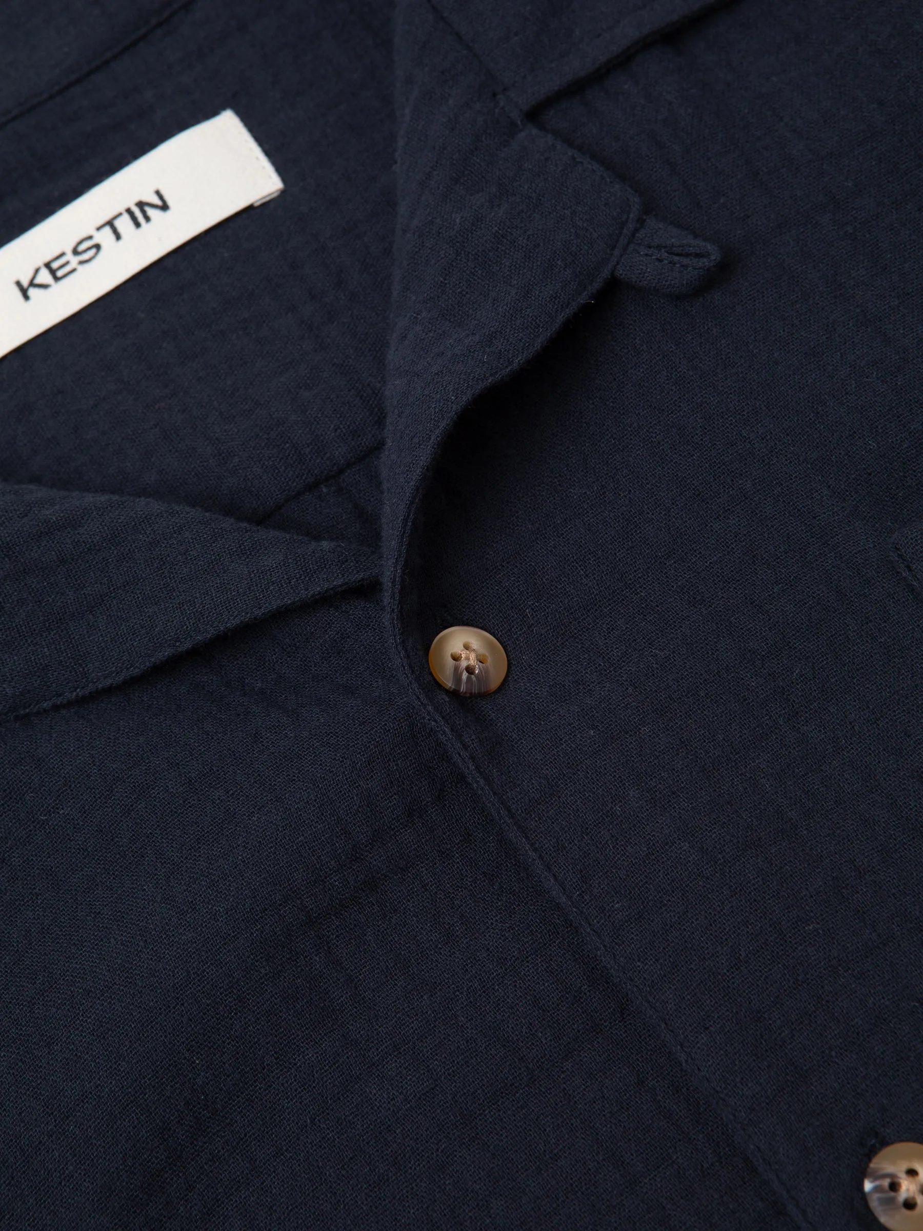 Cramond Shirt in Navy Double Gauze Cotton sold by Kestin product image thumbnail 2