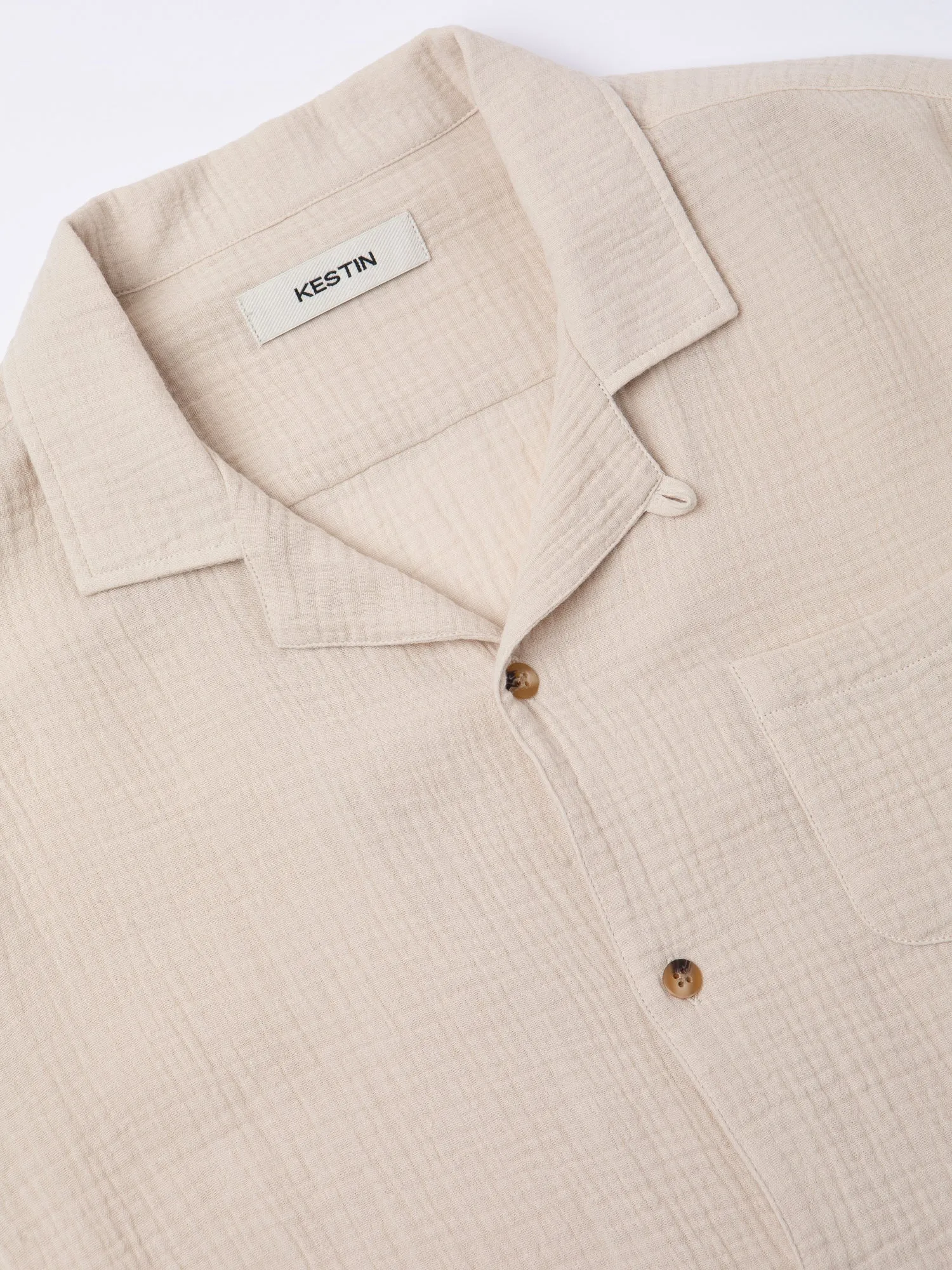 Cramond Shirt in Ecru Double Gauze Cotton sold by Kestin product image thumbnail 3
