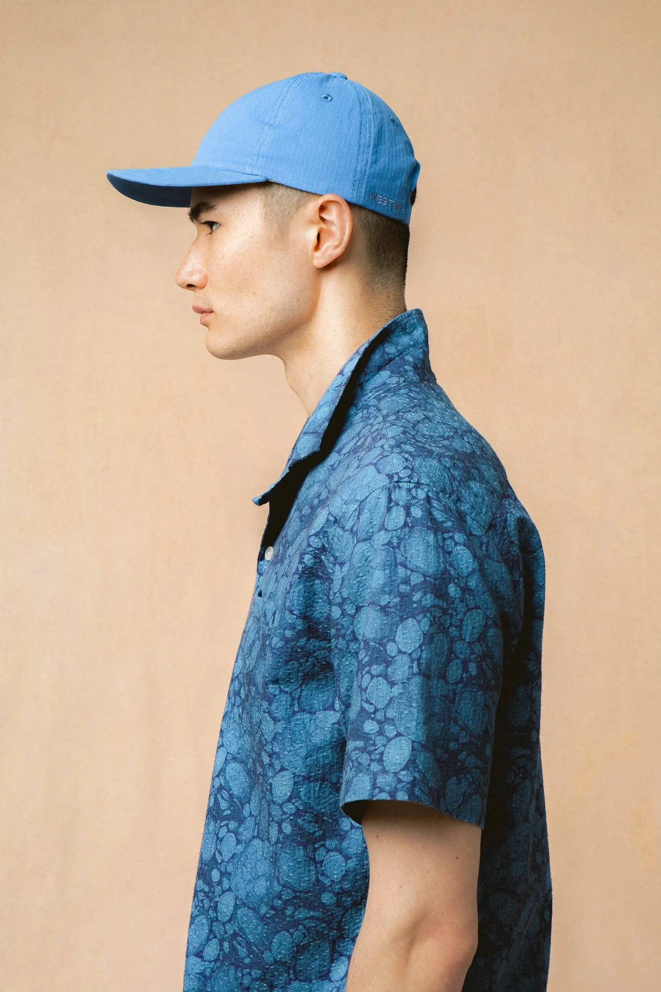 Cramond Shirt in Blue Marble Textured Cotton sold by Kestin product image thumbnail 3