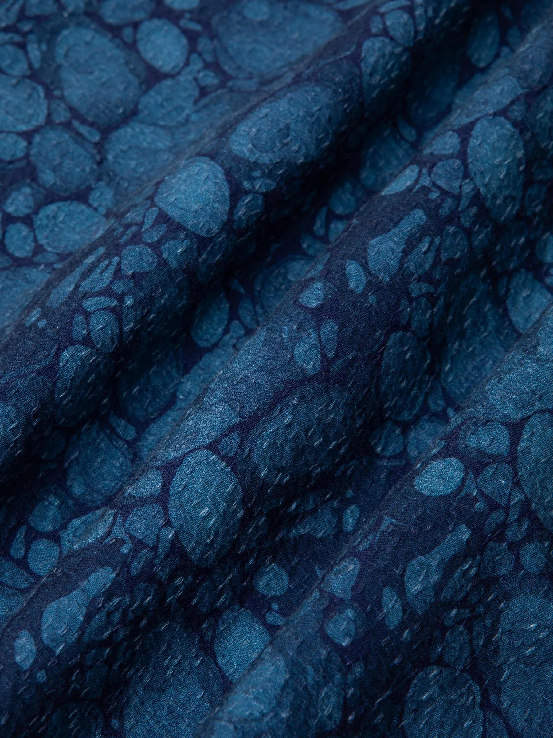 Cramond Shirt in Blue Marble Textured Cotton sold by Kestin product image thumbnail 4