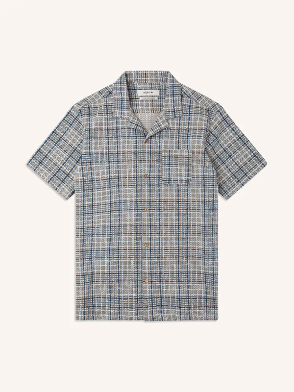 Cramond Shirt in Blue Multi Check made by Kestin