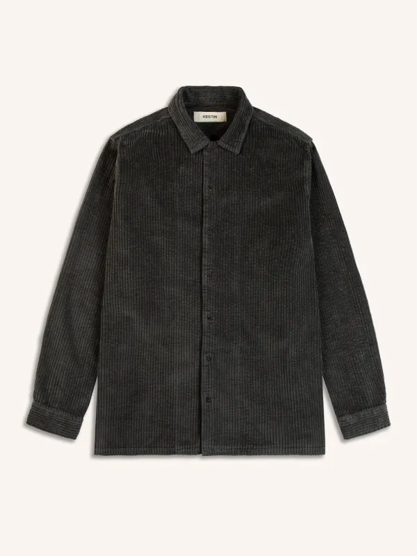 Tain Overshirt In Charcoal Jumbo Cord sold by Kestin