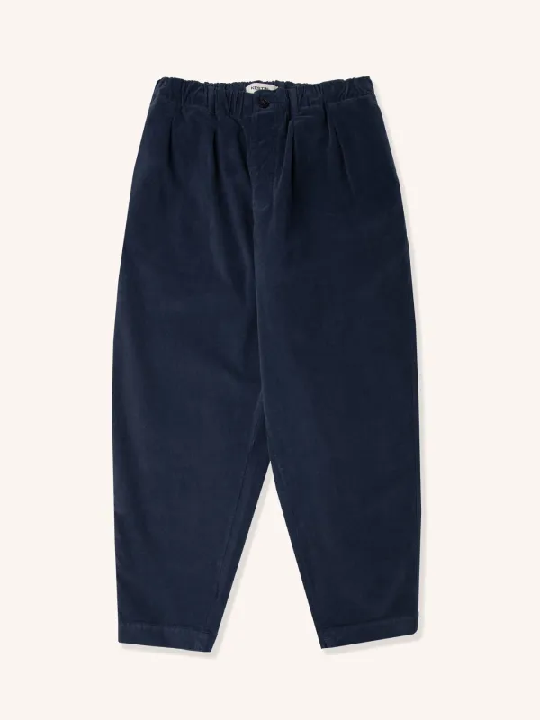 Clyde Pant in Navy Fine Corduroy sold by Kestin
