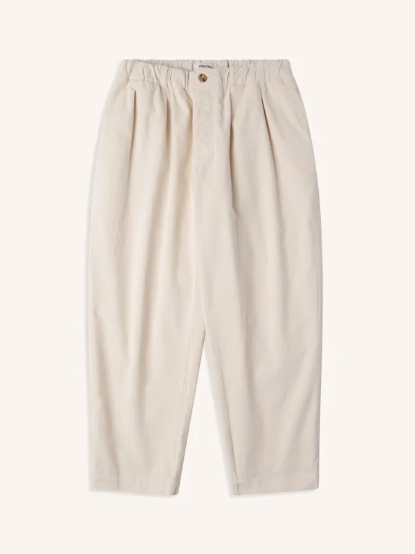 Clyde Pant in Ecru Fine Corduroy made by Kestin