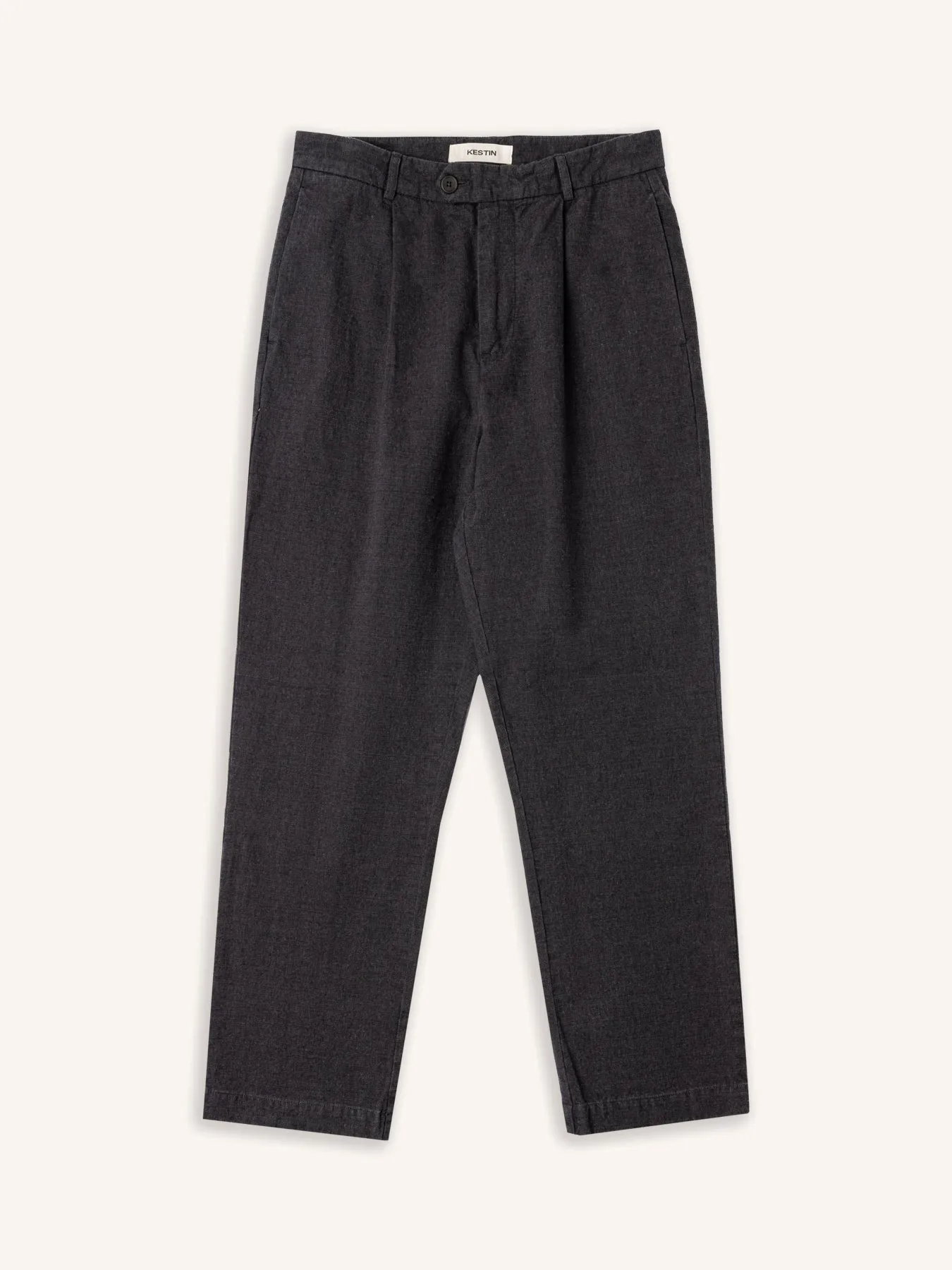Wick Trouser in Charcoal Linen Marl sold by Kestin