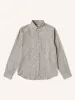 Raeburn Button Down Shirt in Ecru / Black Linen Blend Nep sold by Kestin