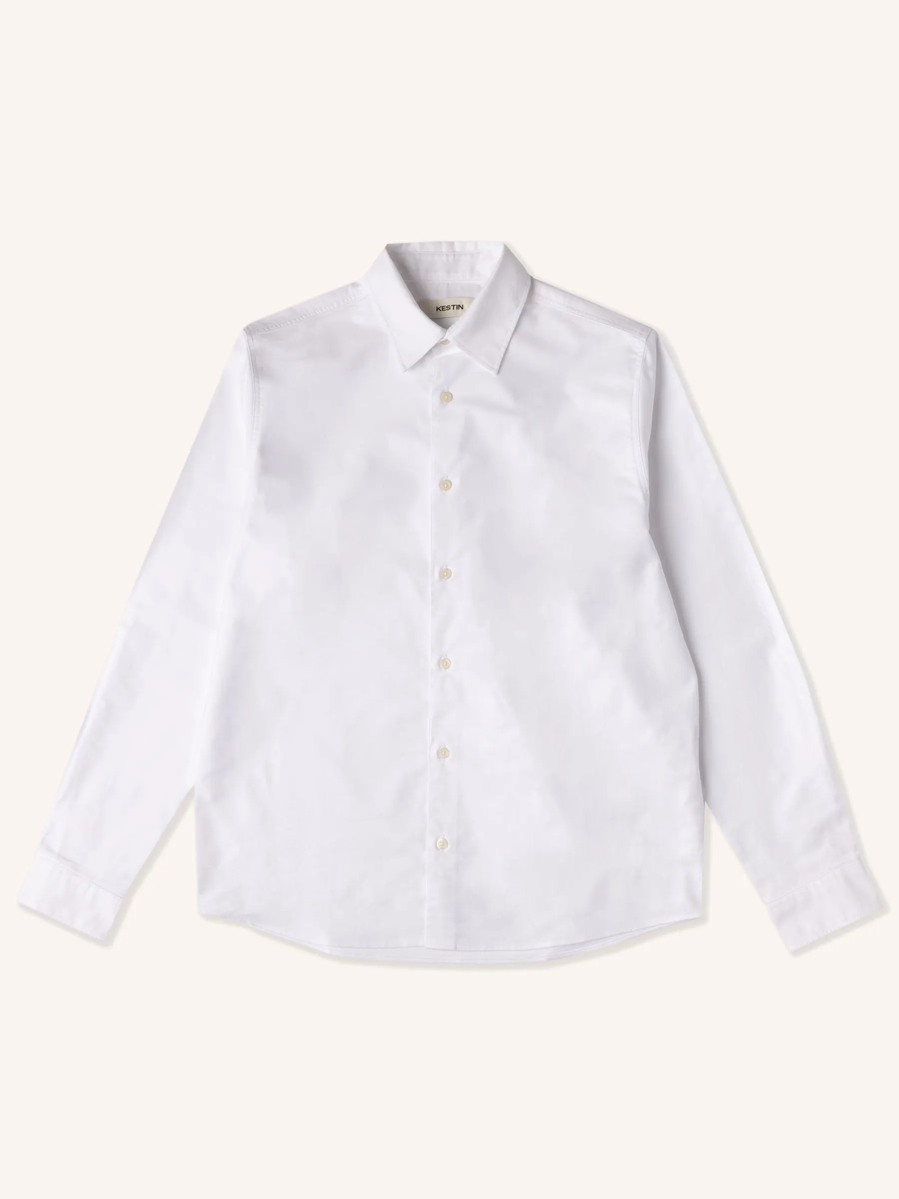 Dirleton Shirt in White Cotton Oxford sold by Kestin