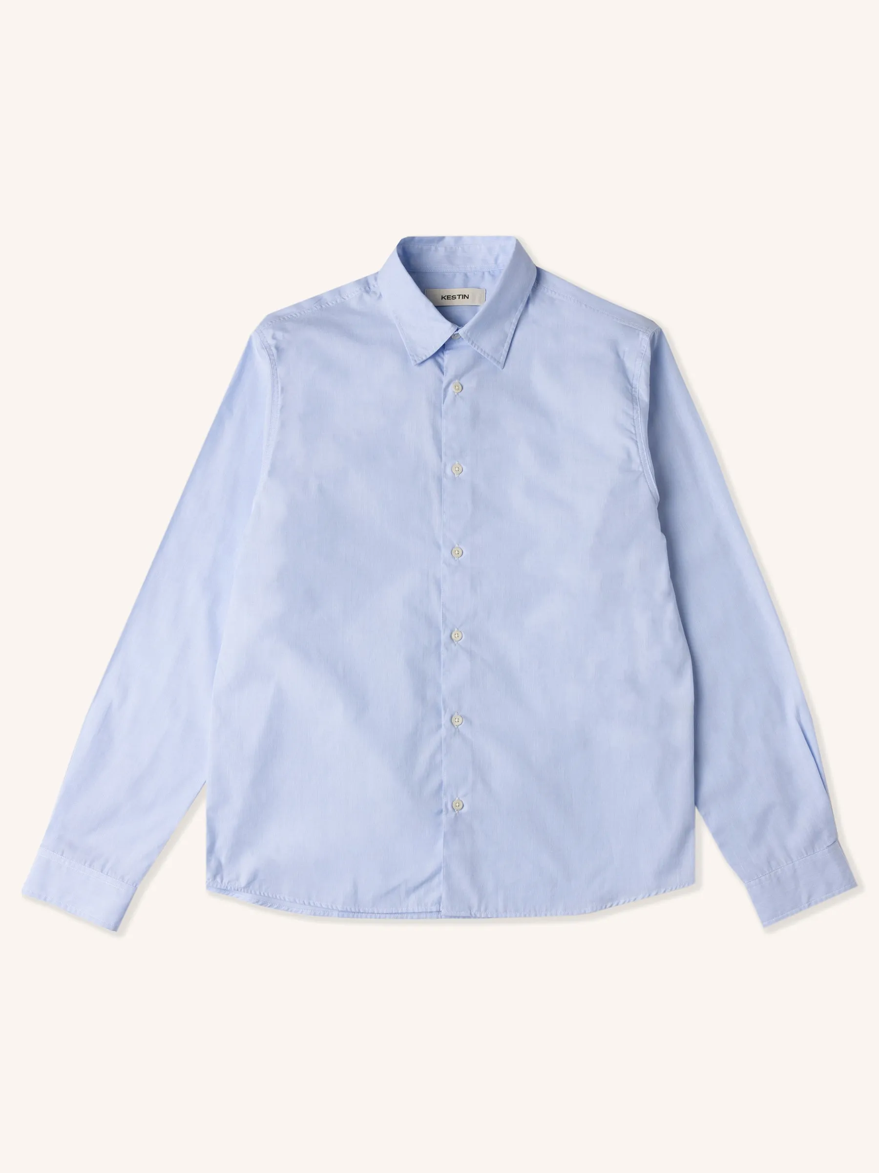 Dirleton Shirt in Light Blue Hairline Stripe sold by Kestin