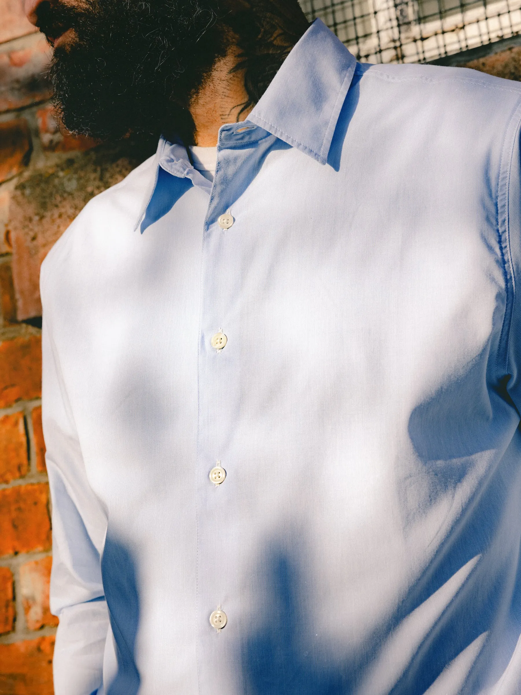Dirleton Shirt in Light Blue Hairline Stripe sold by Kestin product image thumbnail 3