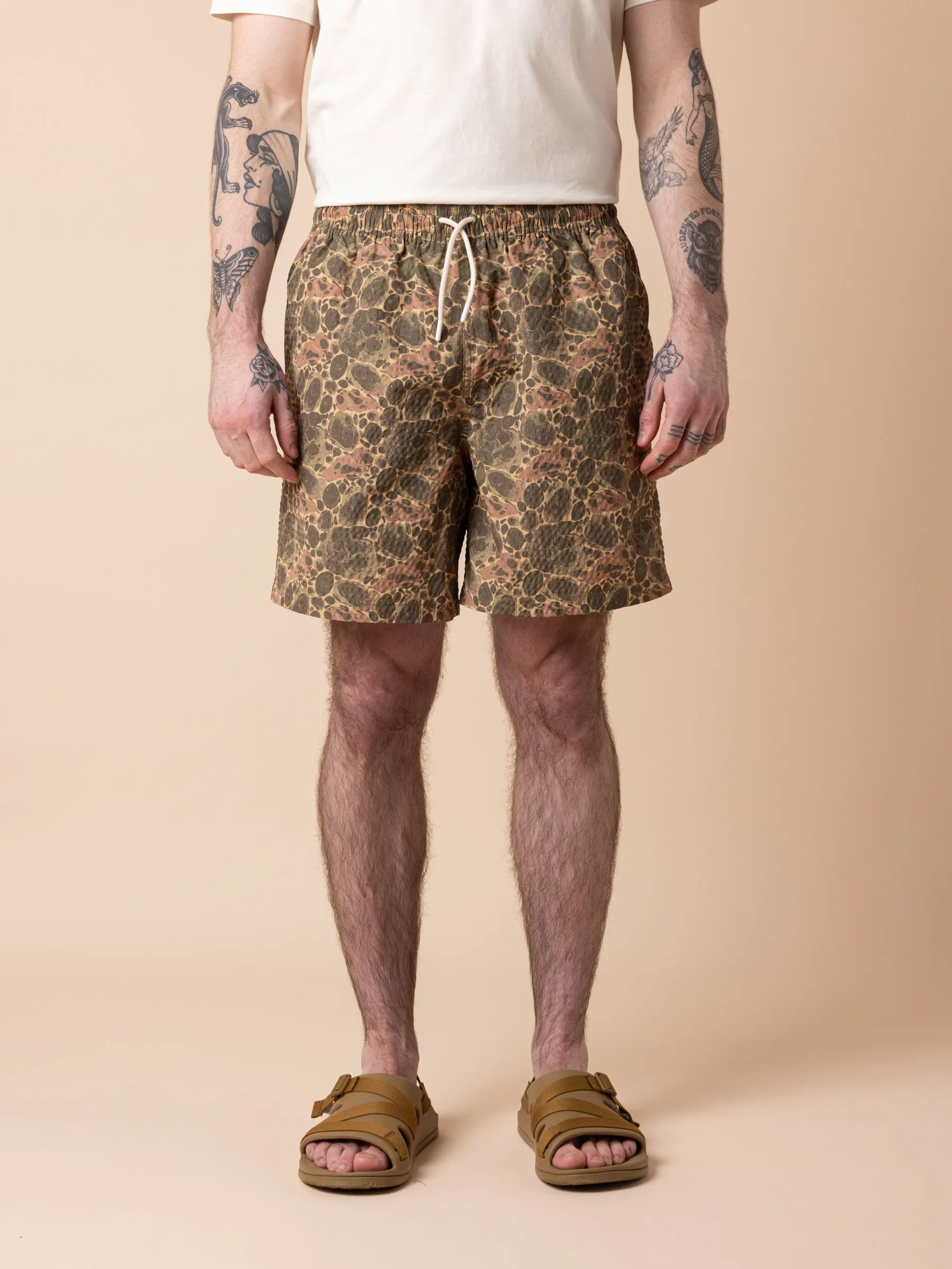 Seacliff Swim Shorts in Olive Marble SEAQUAL® Yarn sold by Kestin product image thumbnail 2