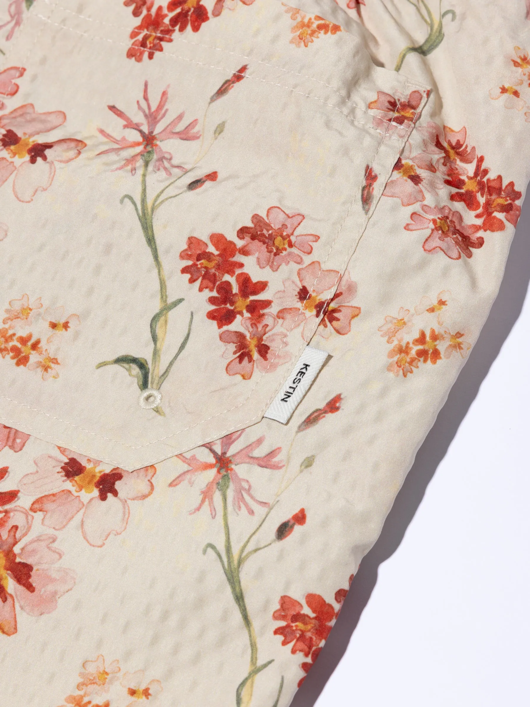 Seacliff Swim Shorts in Ecru Floral SEAQUAL® Yarn sold by Kestin product image thumbnail 5