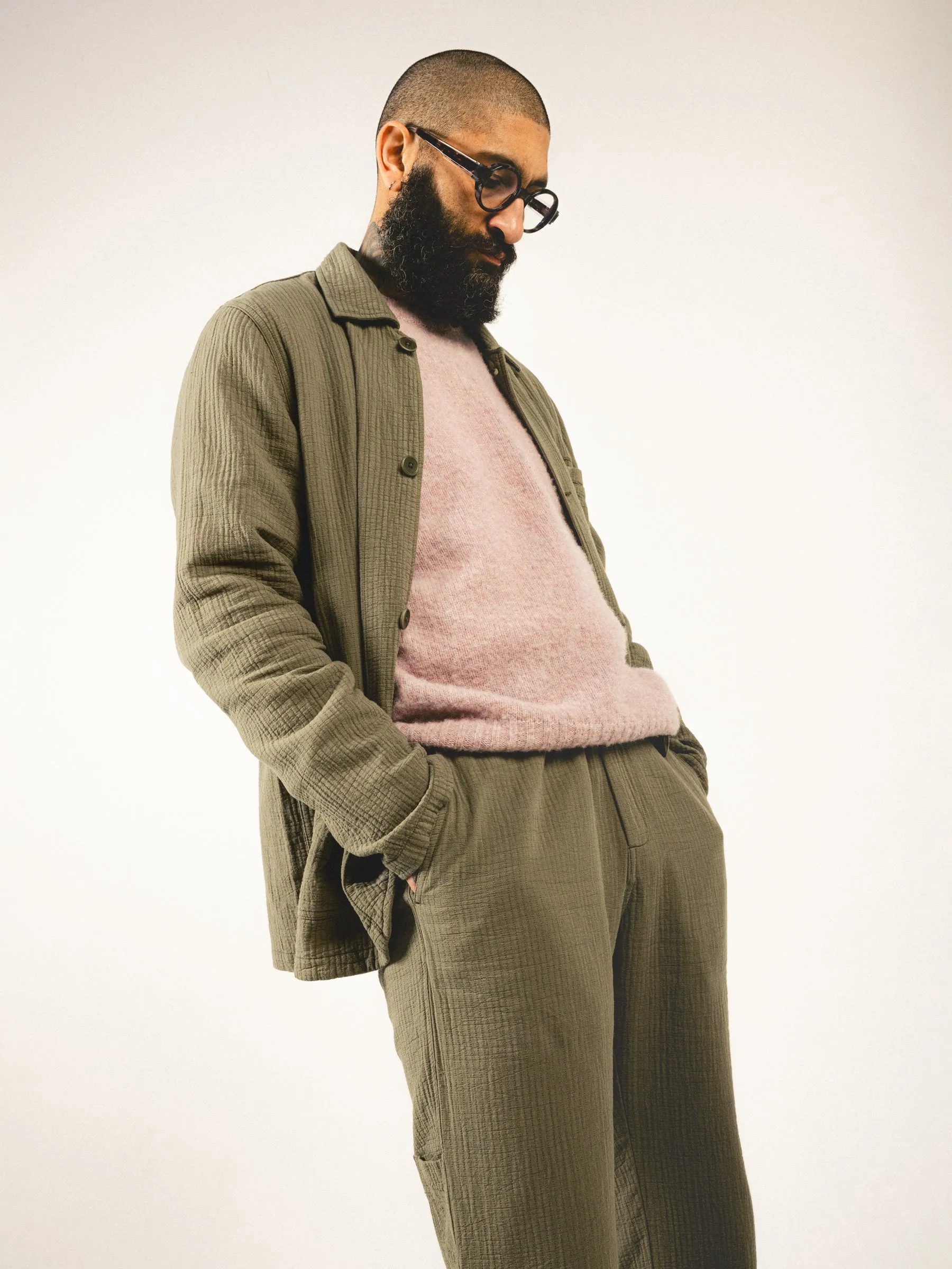 Brushed Shetland Crew in Pale Pink Lambswool sold by Kestin product image thumbnail 3