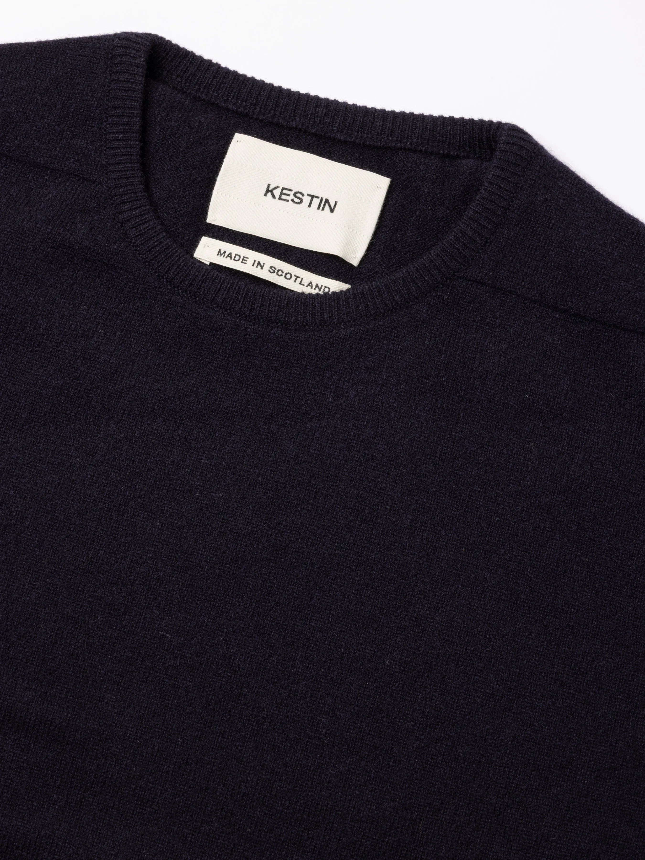 Fine Gauge Crew Neck in Navy Lambswool sold by Kestin product image thumbnail 3