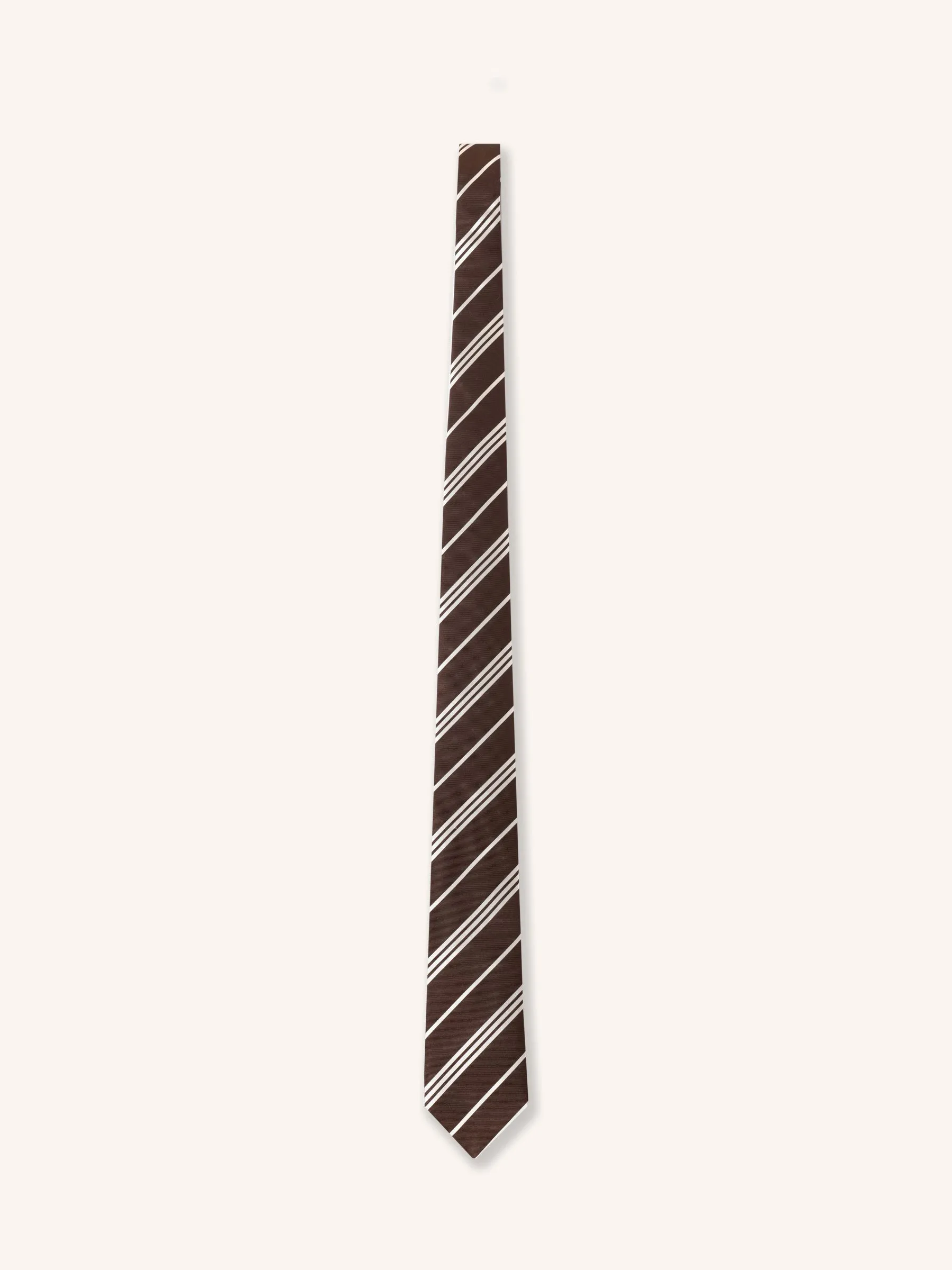 Silk Tie in Peat Stripe sold by Kestin