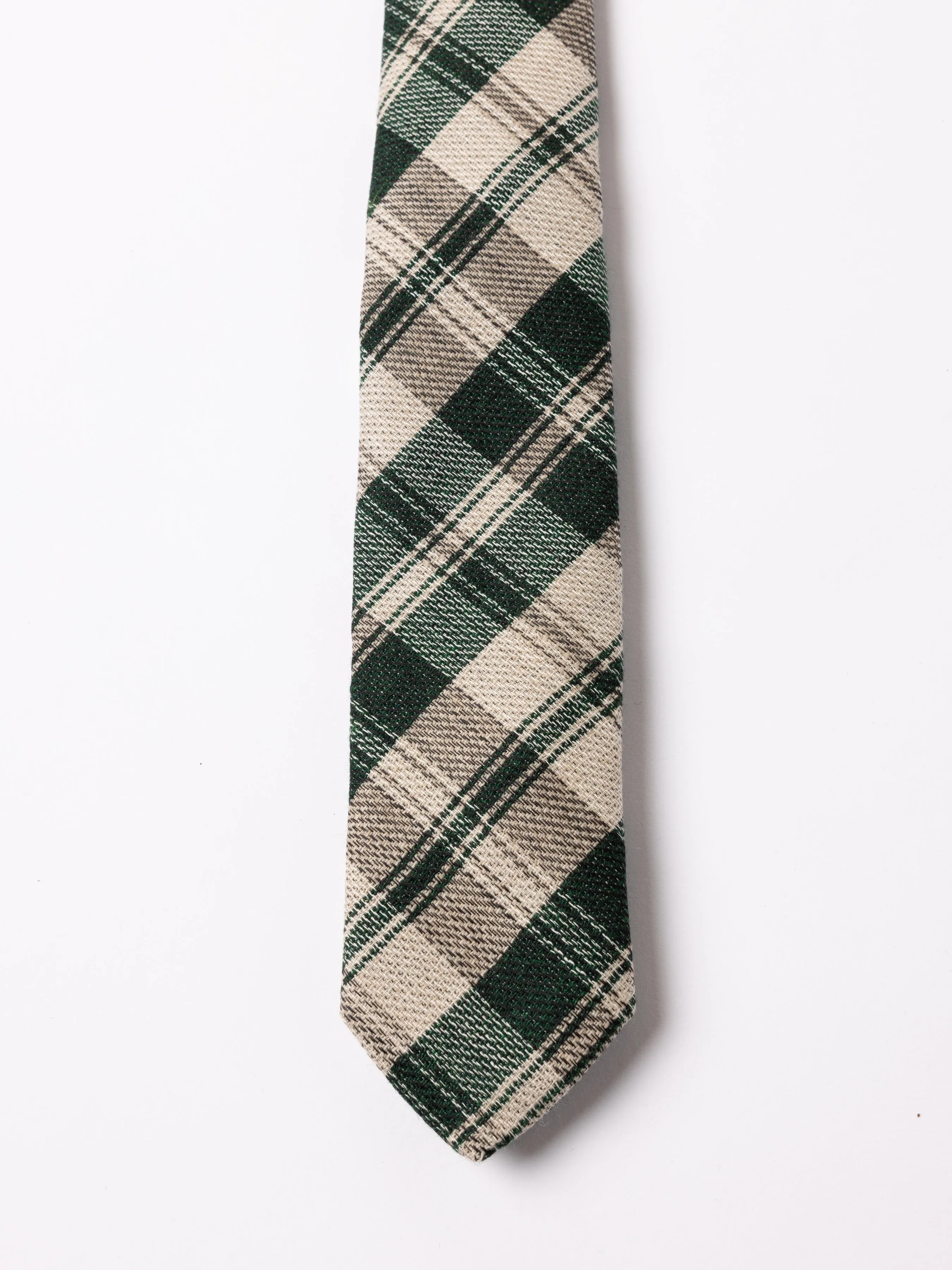 Silk Tie in Green Check Wool Blend sold by Kestin product image thumbnail 2