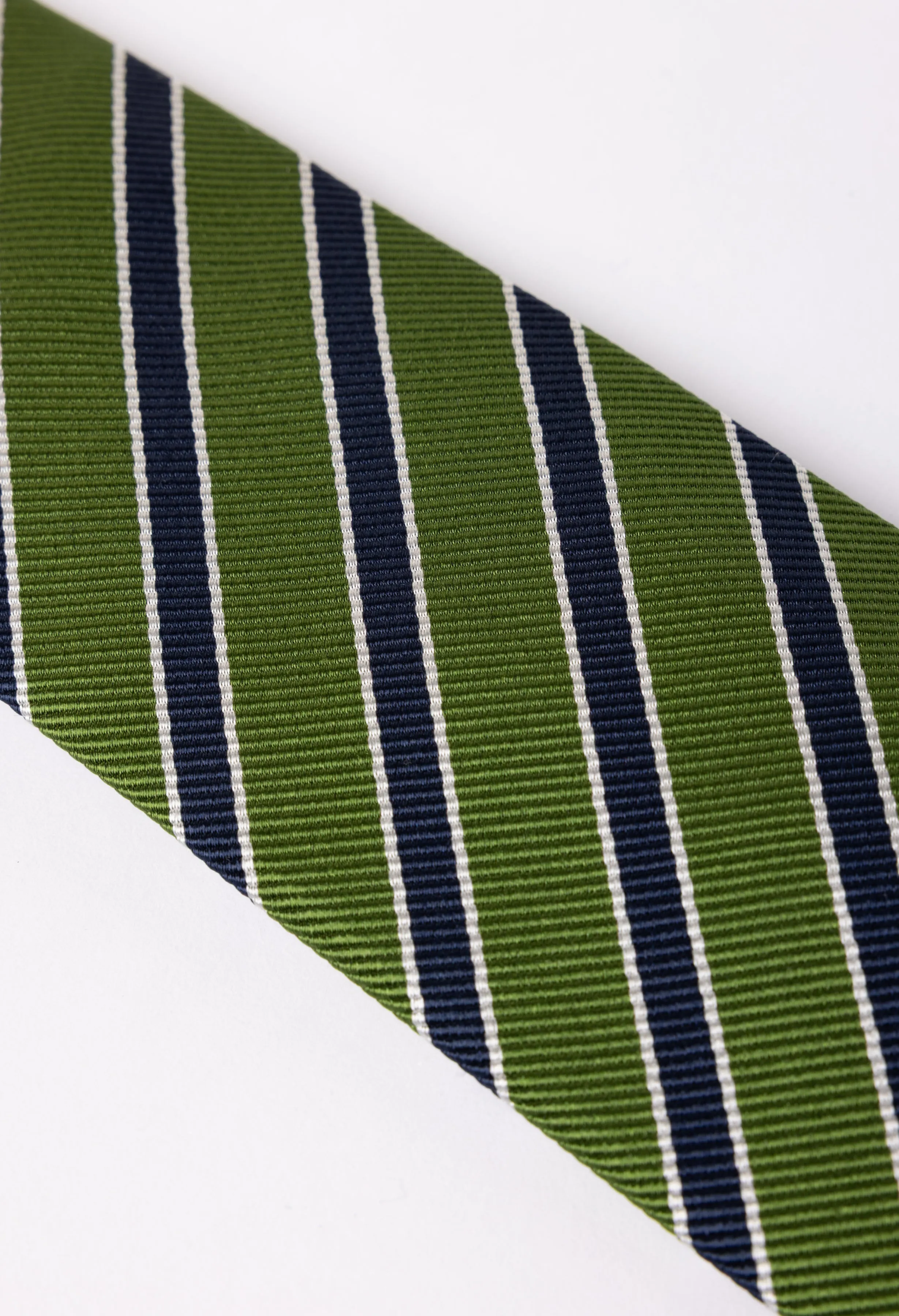 Silk Tie in Green Stripe sold by Kestin product image thumbnail 2