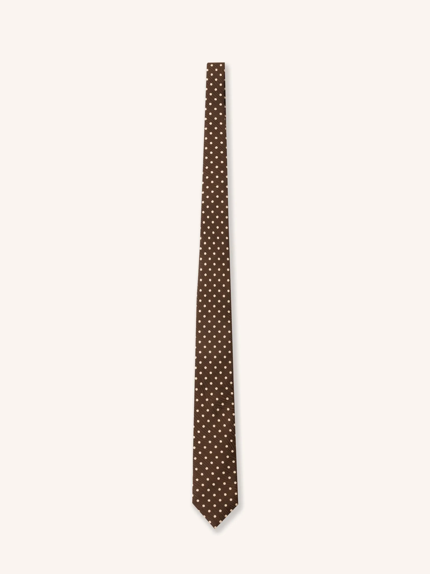 Silk Tie in Peat Polka Dot sold by Kestin