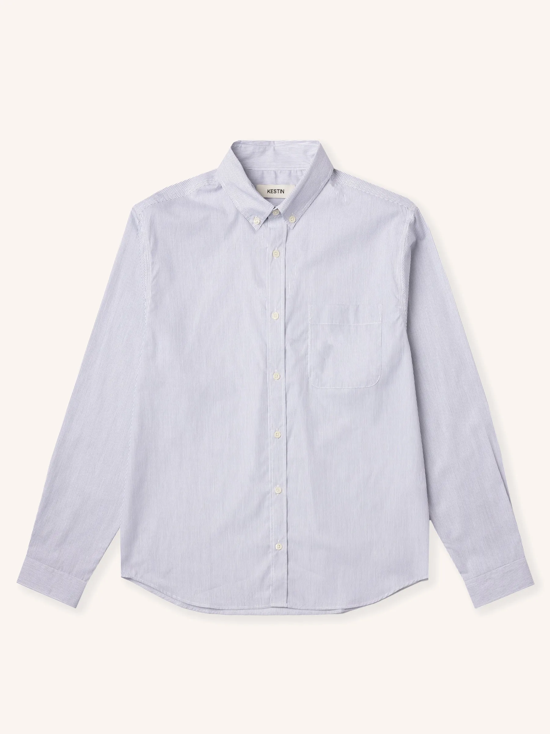 Raeburn Button Down Shirt in White Stripe sold by Kestin