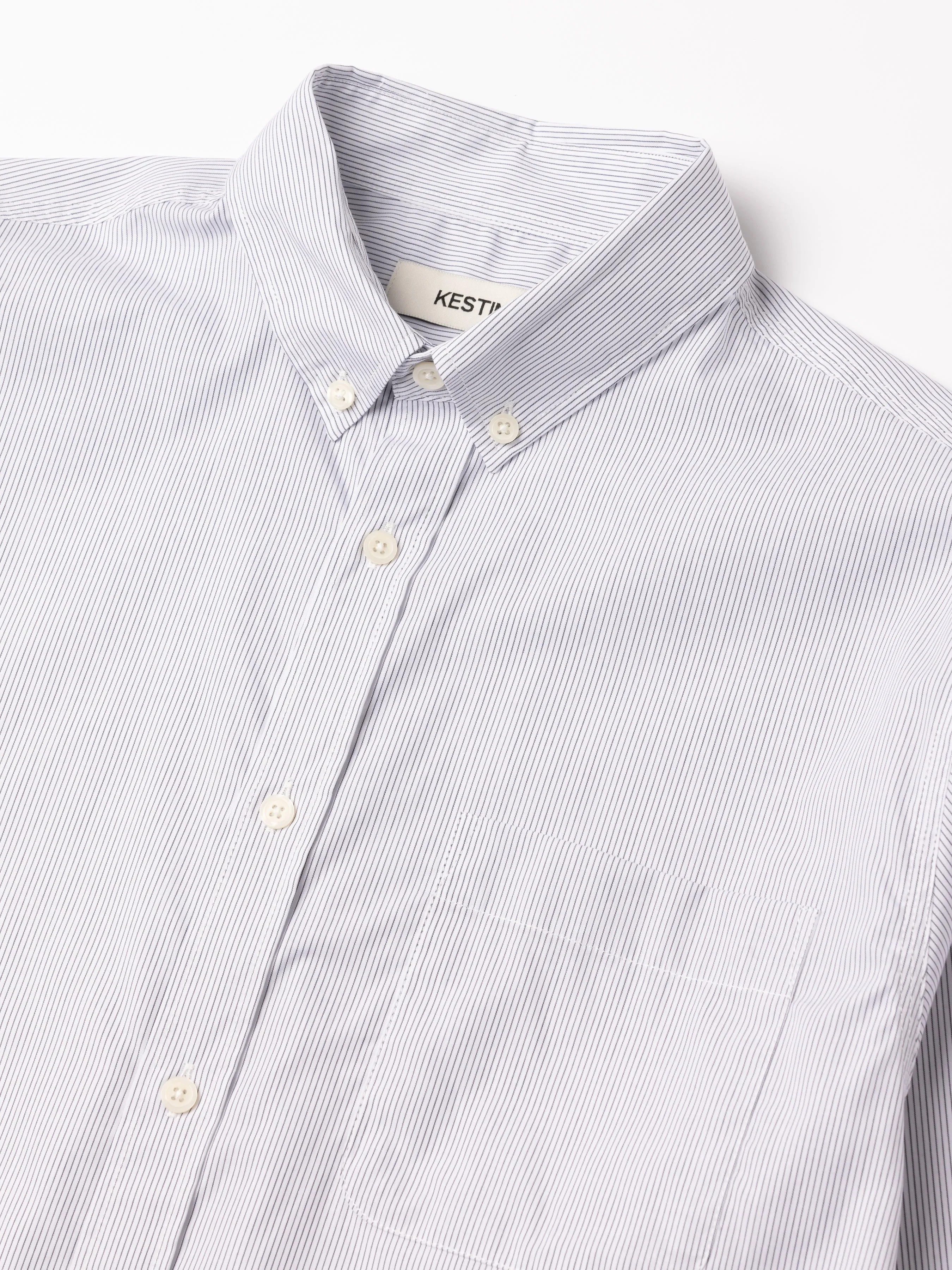 Raeburn Button Down Shirt in White Stripe sold by Kestin product image thumbnail 4