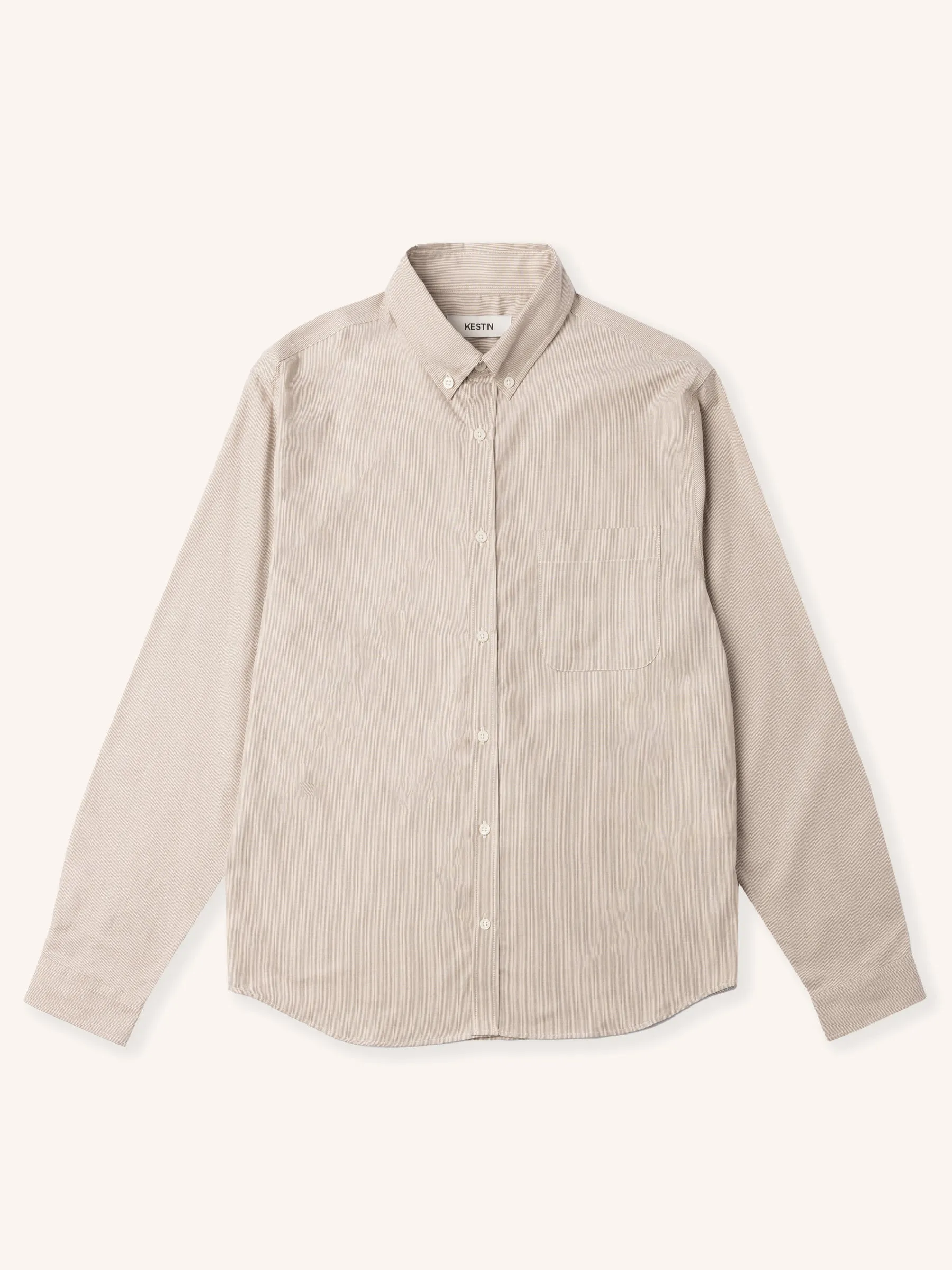 Raeburn Button Down Shirt in Putty Stripe sold by Kestin