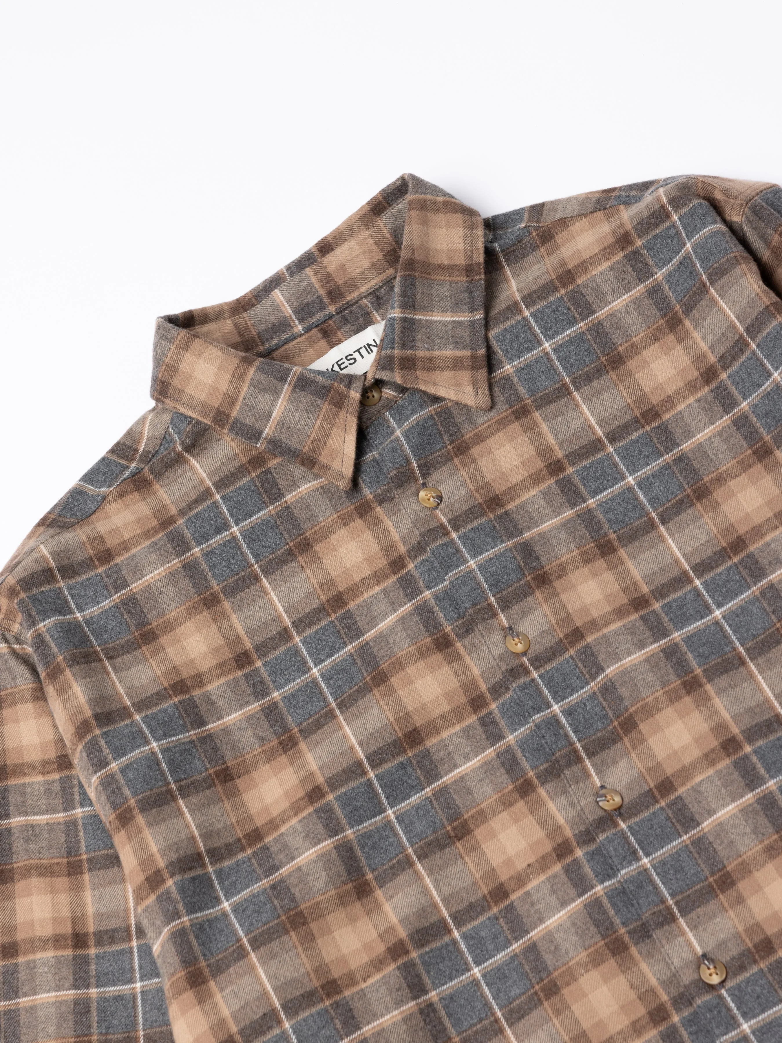 Dirleton Shirt in Brown / Grey Check Flannel sold by Kestin product image thumbnail 5