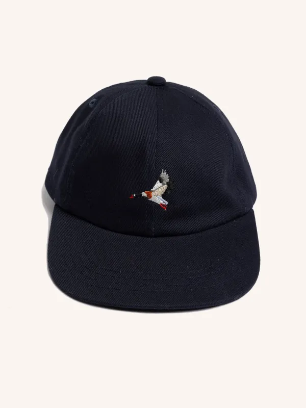 Leuchars Cap in Navy Twill Duck Embroidery made by Kestin