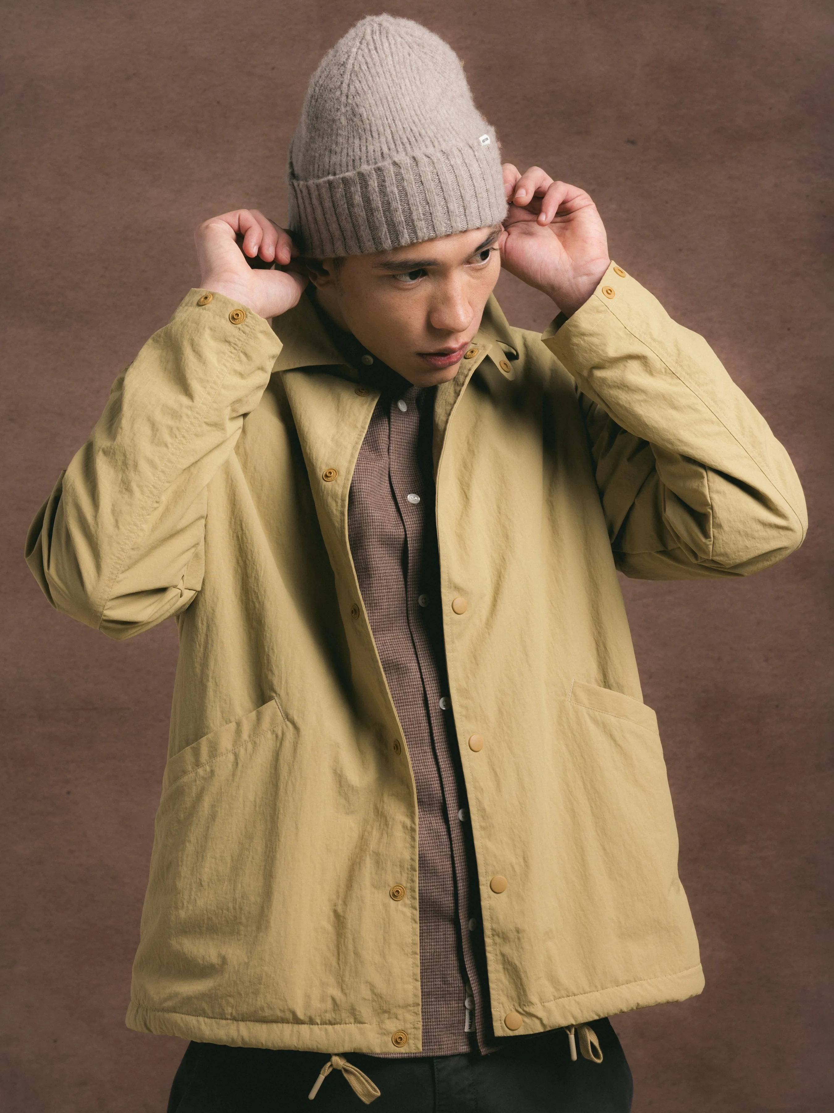 Balloch Beanie in Mushroom Brushed Lambswool sold by Kestin product image thumbnail 2