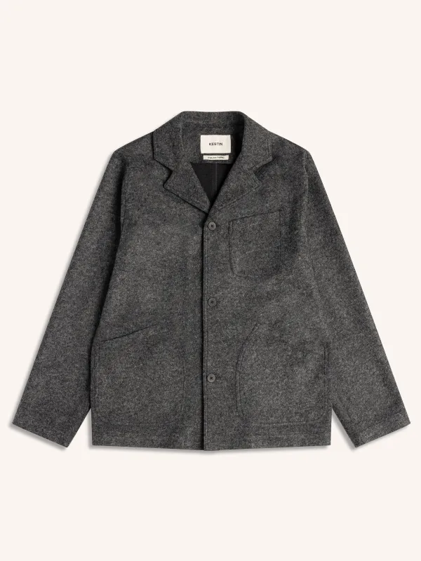 Stac Blazer in Charcoal Bonded Wool sold by Kestin