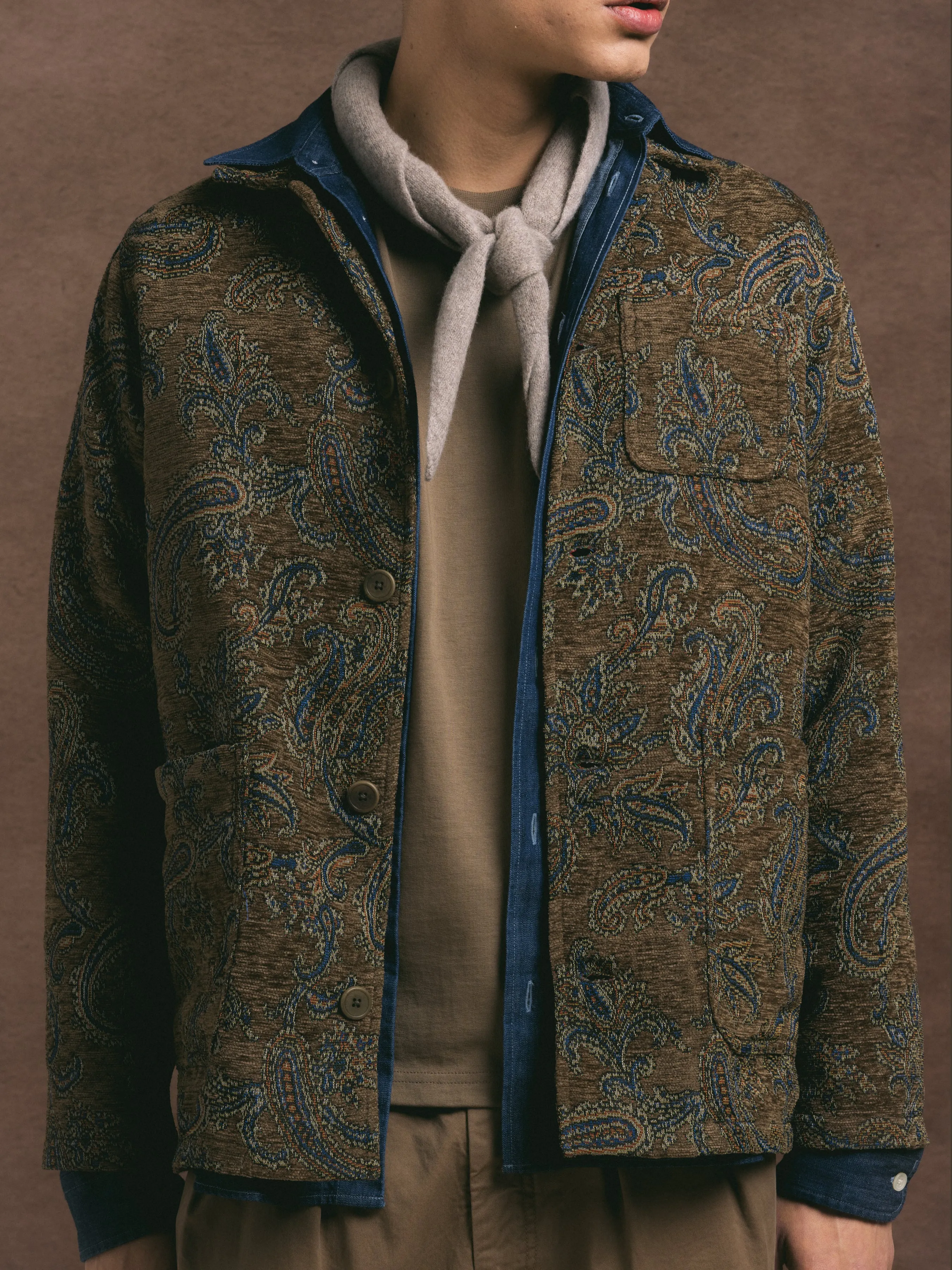 Ormiston Jacket in Olive Paisley Jacquard sold by Kestin product image thumbnail 4