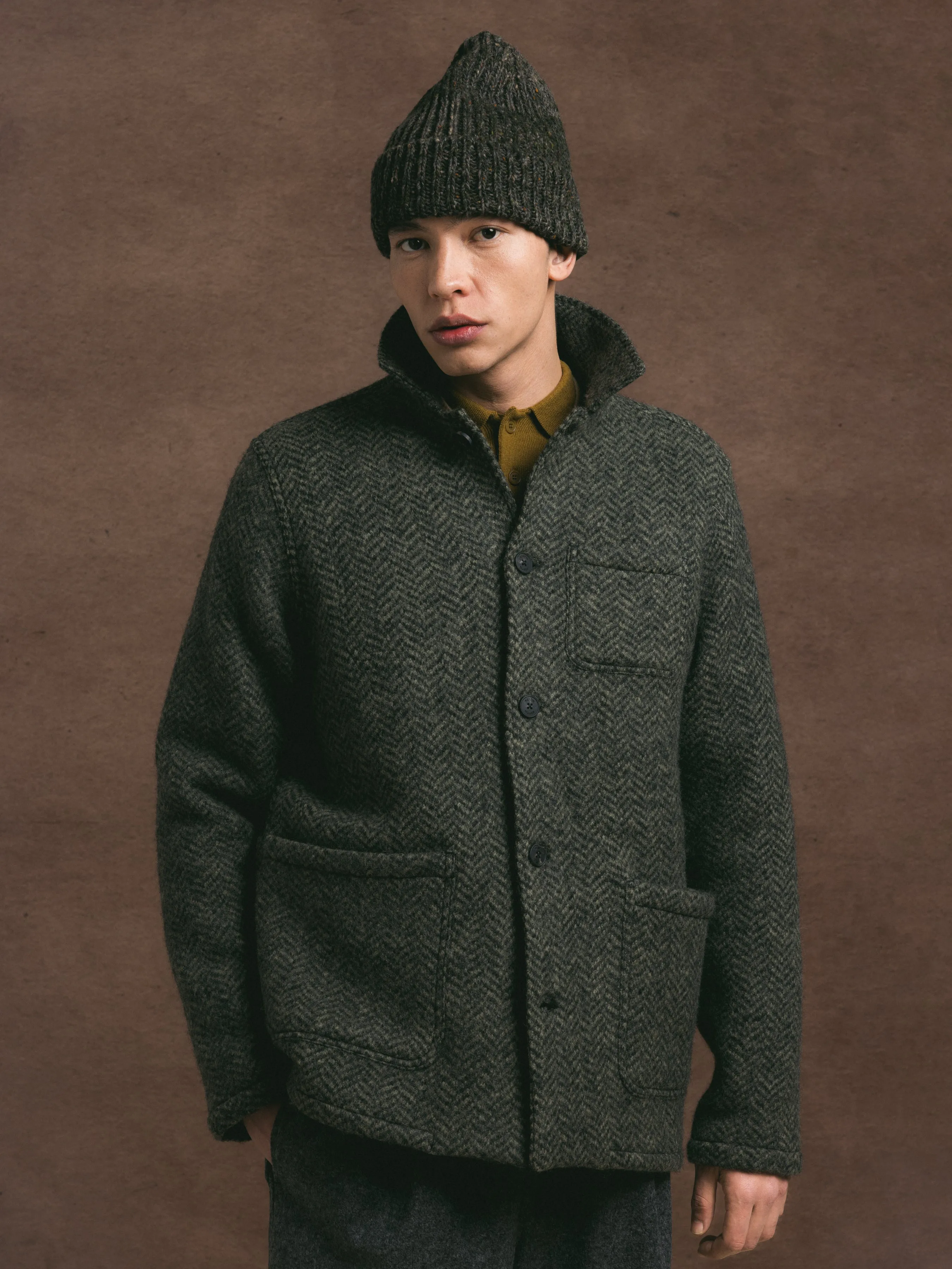 Ormiston Jacket in Moss Wool Herringbone sold by Kestin product image thumbnail 3