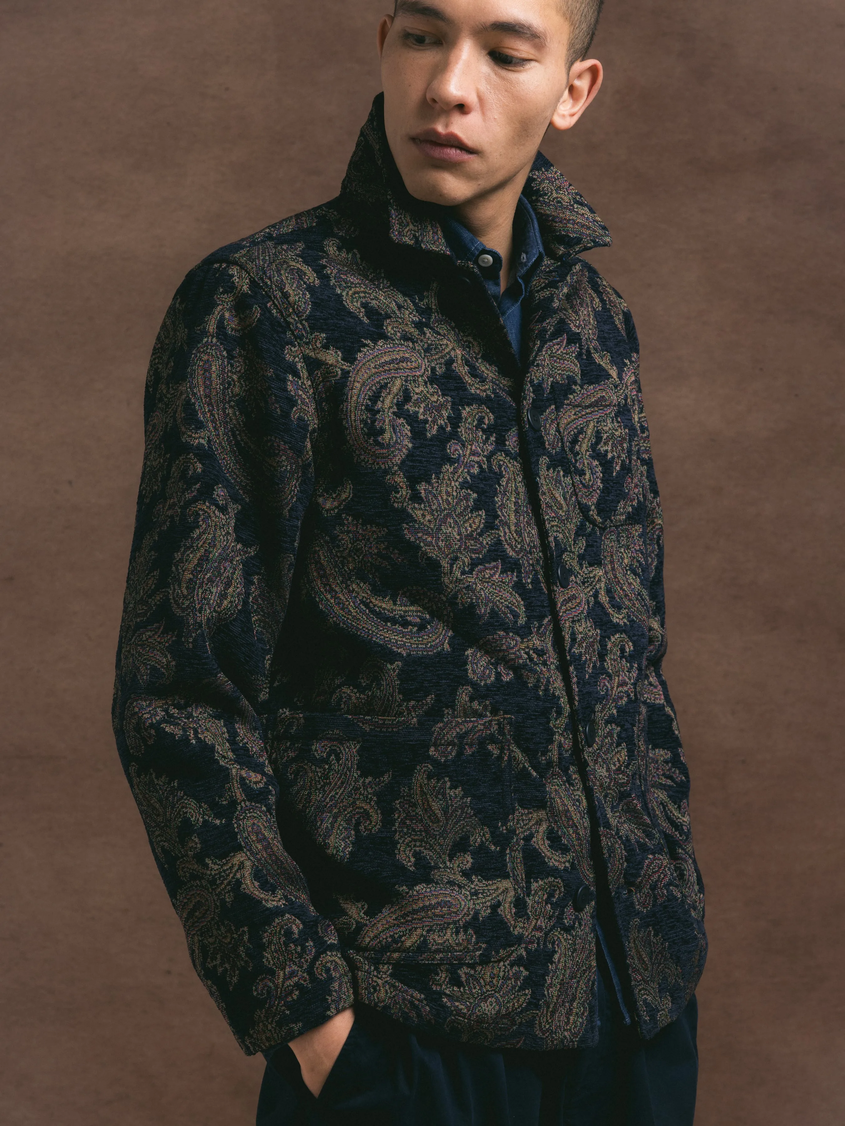 Ormiston Jacket in Navy Paisley Jacquard sold by Kestin product image thumbnail 2