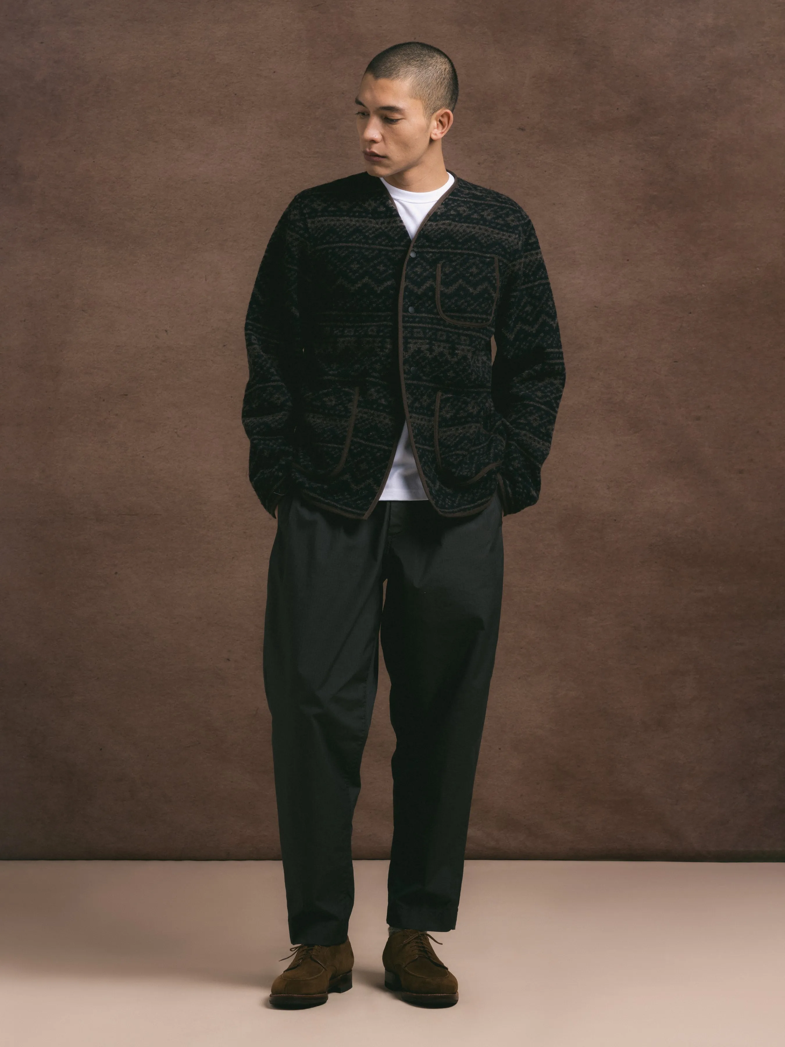 Neist Cardigan in Peat / Black Knitted Fairisle sold by Kestin product image thumbnail 4