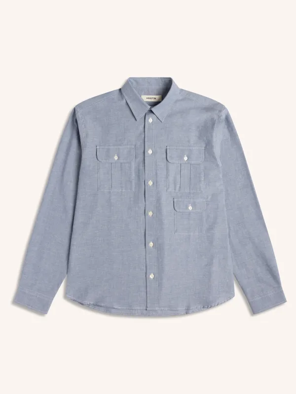 Kinnaird Shirt in Lightweight Chambray sold by Kestin