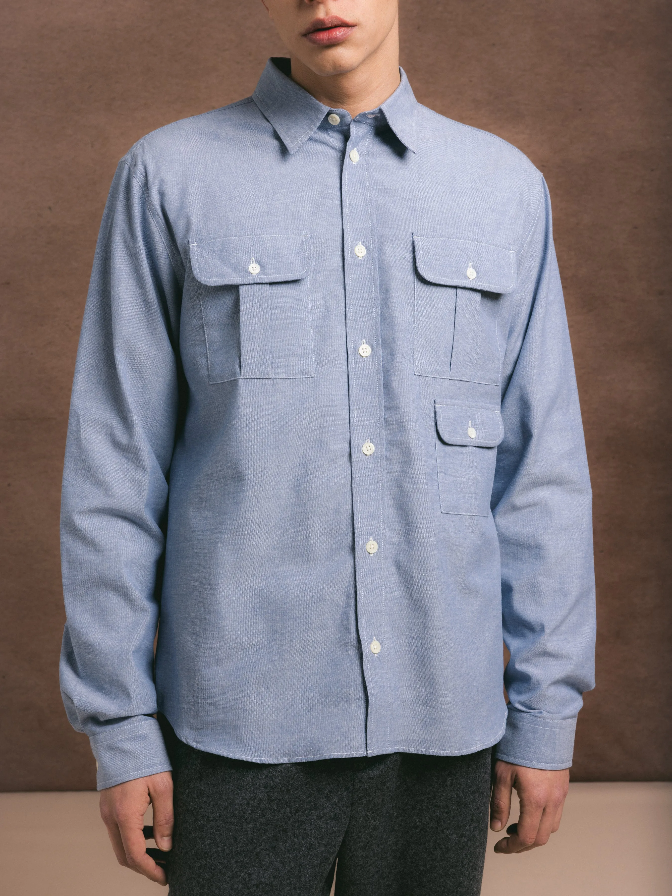 Kinnaird Shirt in Lightweight Chambray sold by Kestin product image thumbnail 3