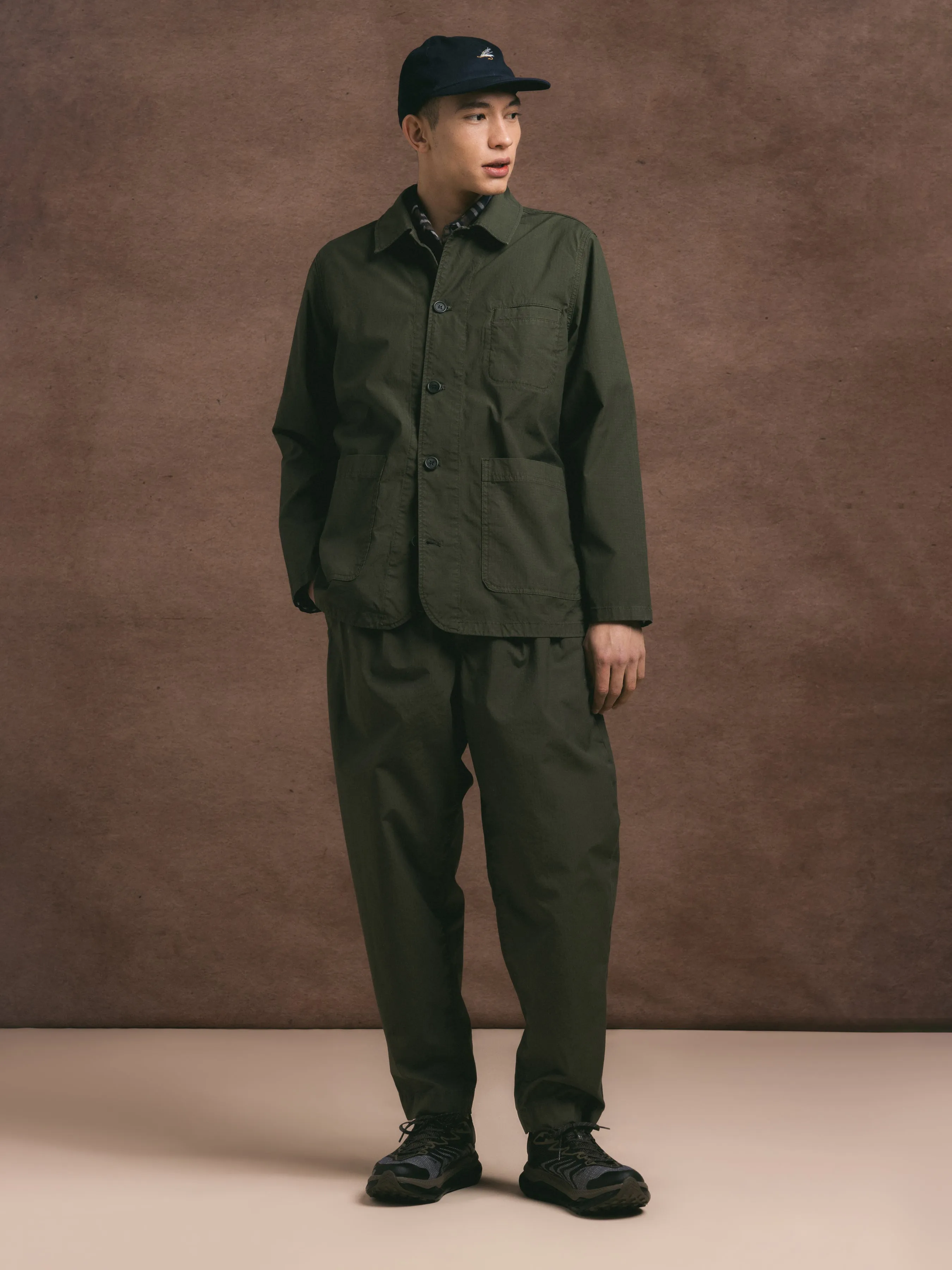 Huntly Jacket in Dark Olive Cotton Ripstop sold by Kestin product image thumbnail 2