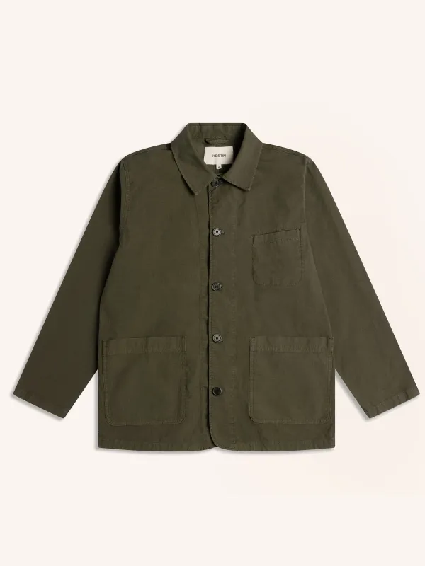 Huntly Jacket in Dark Olive Cotton Ripstop sold by Kestin