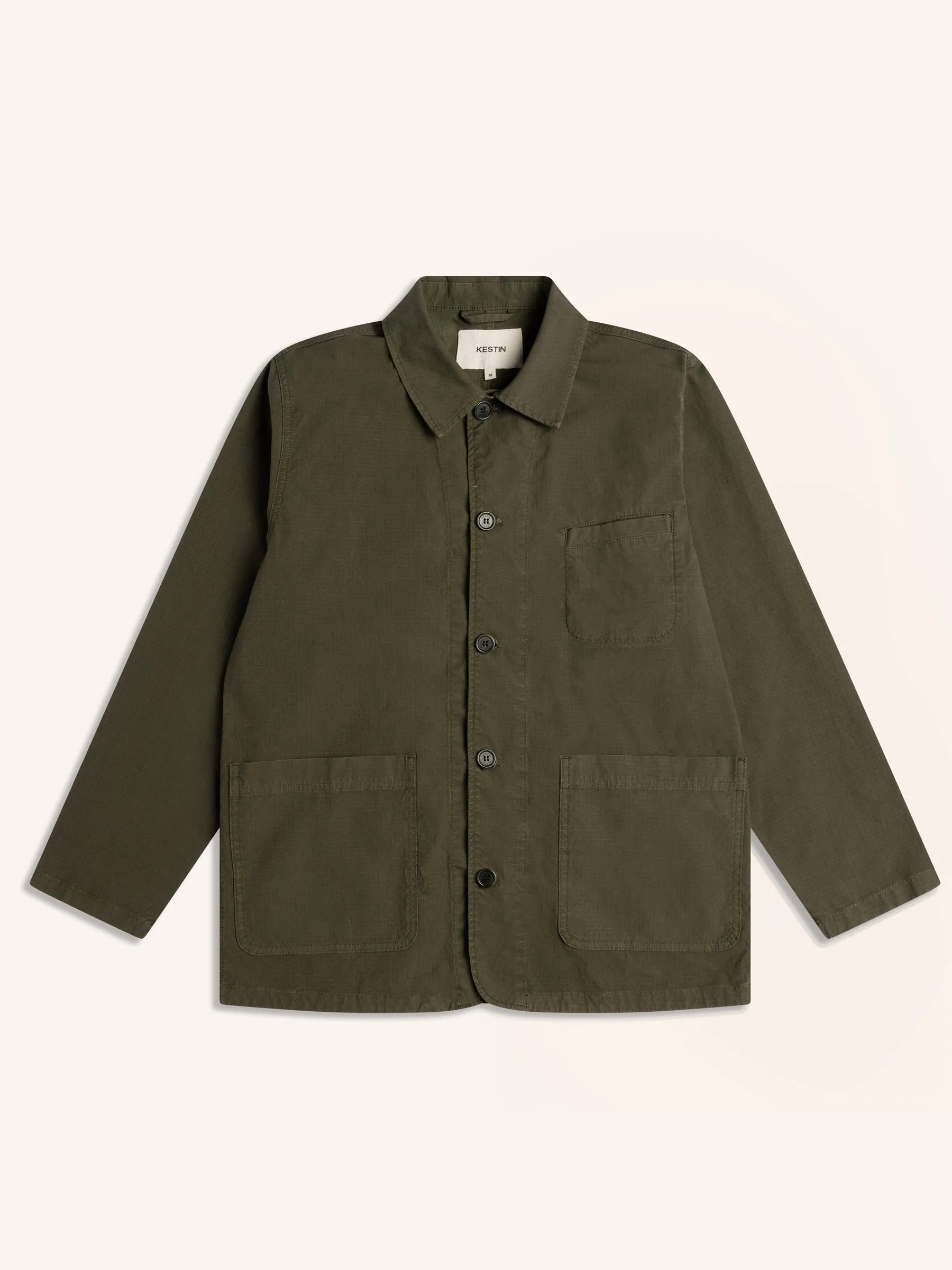 Huntly Jacket in Dark Olive Cotton Ripstop sold by Kestin