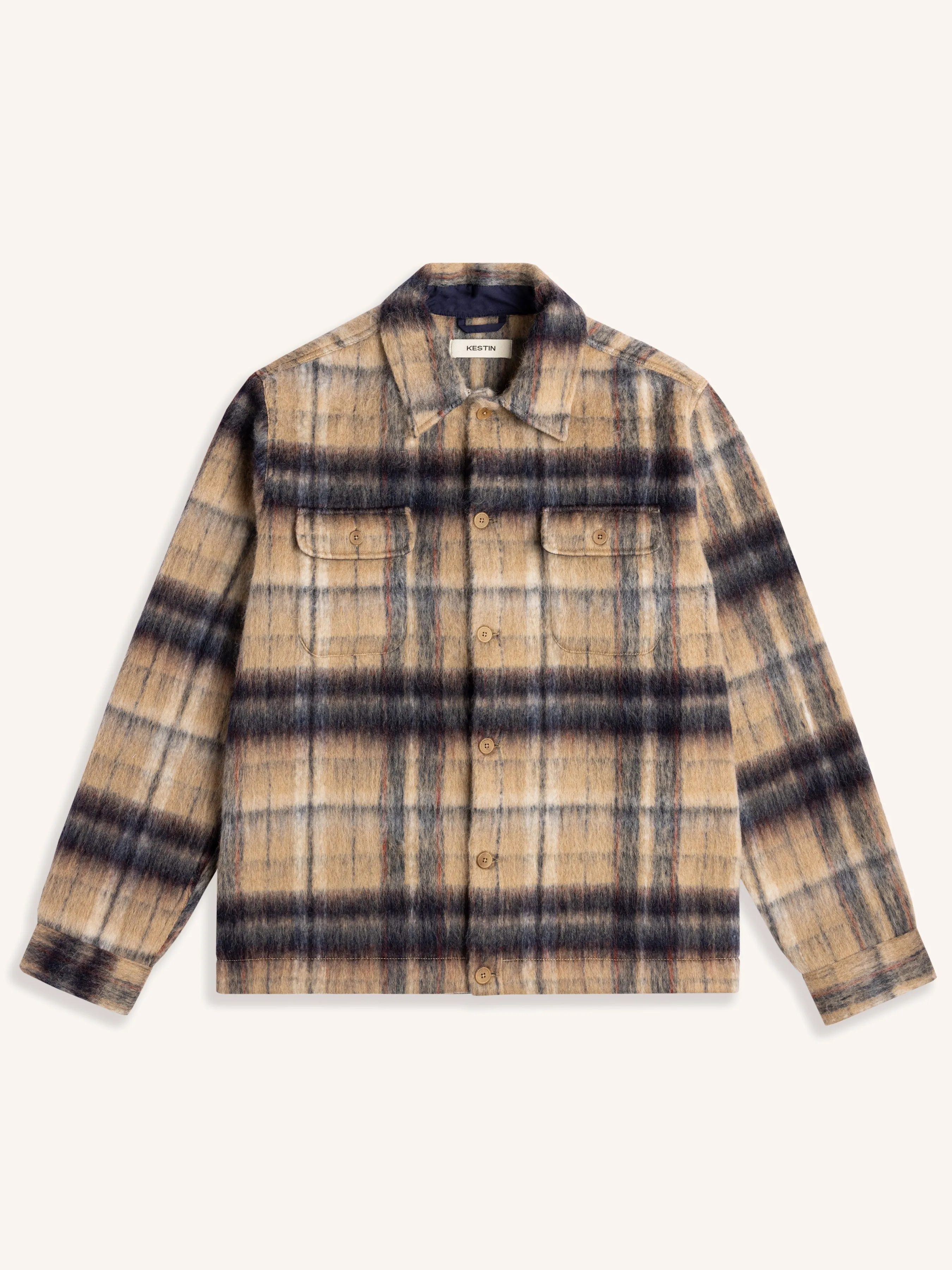 Haston Jacket in Oat Check Brushed Wool sold by Kestin