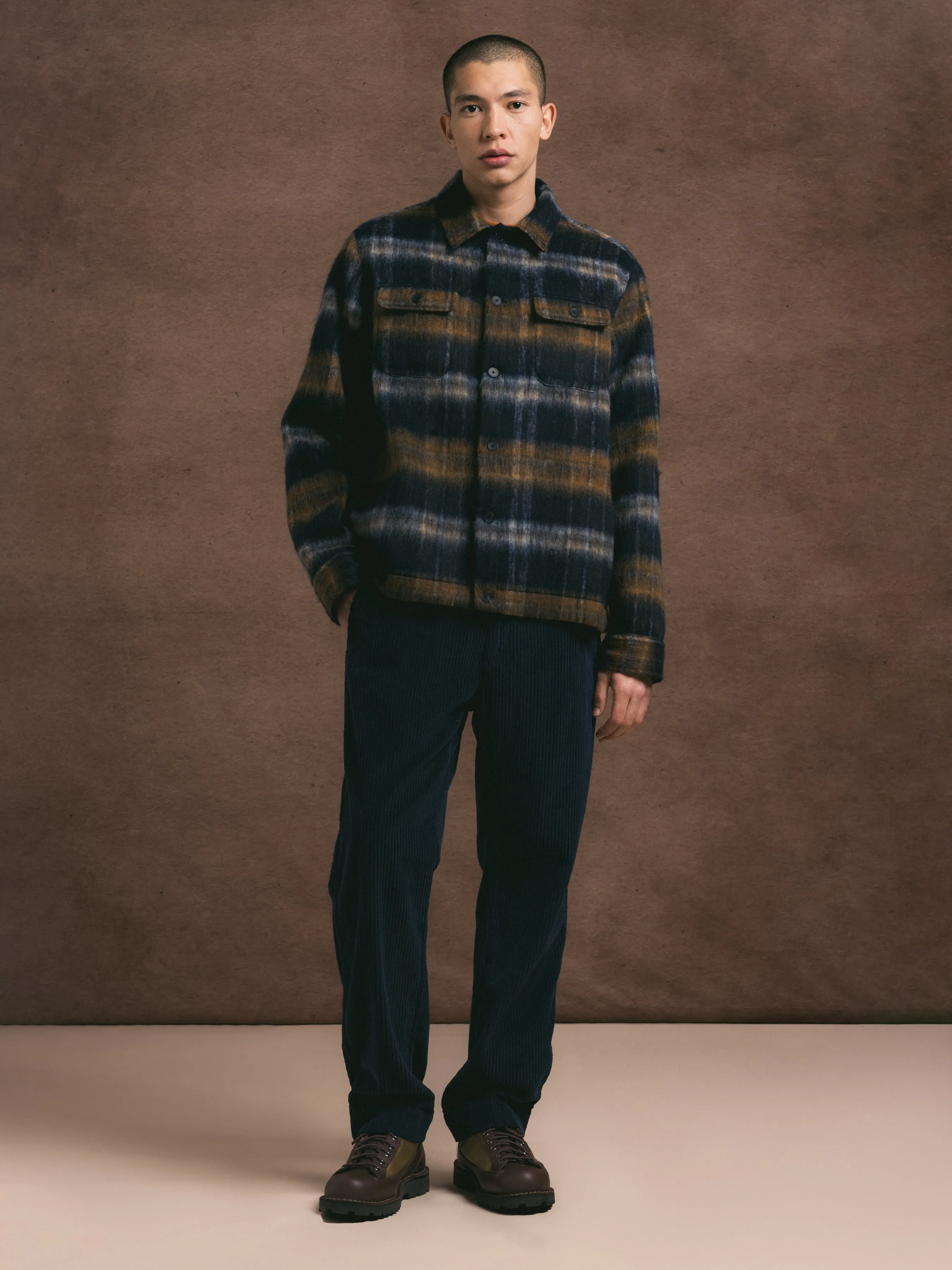Haston Jacket in Navy Check Brushed Wool sold by Kestin product image thumbnail 2