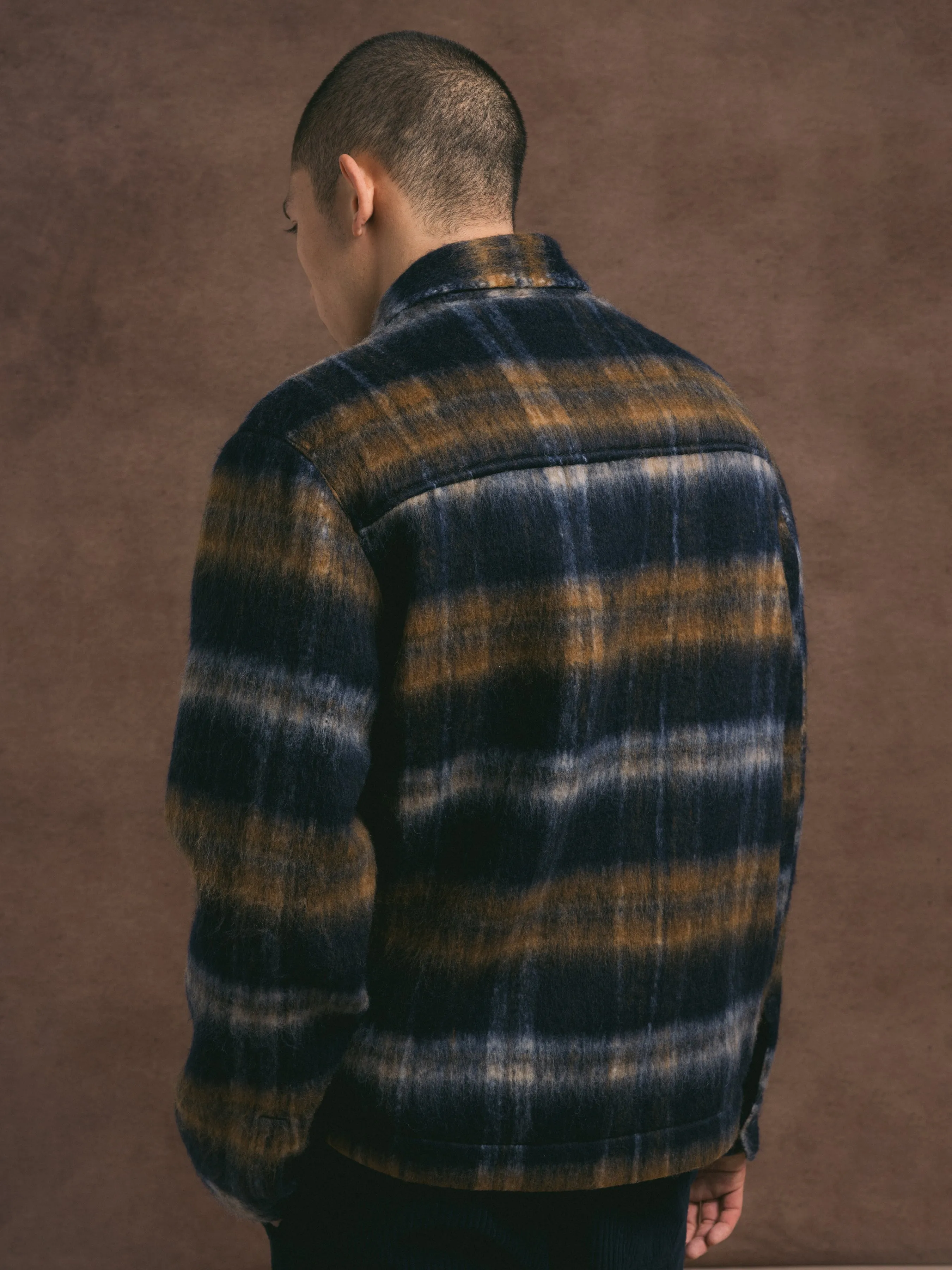 Haston Jacket in Navy Check Brushed Wool sold by Kestin product image thumbnail 4