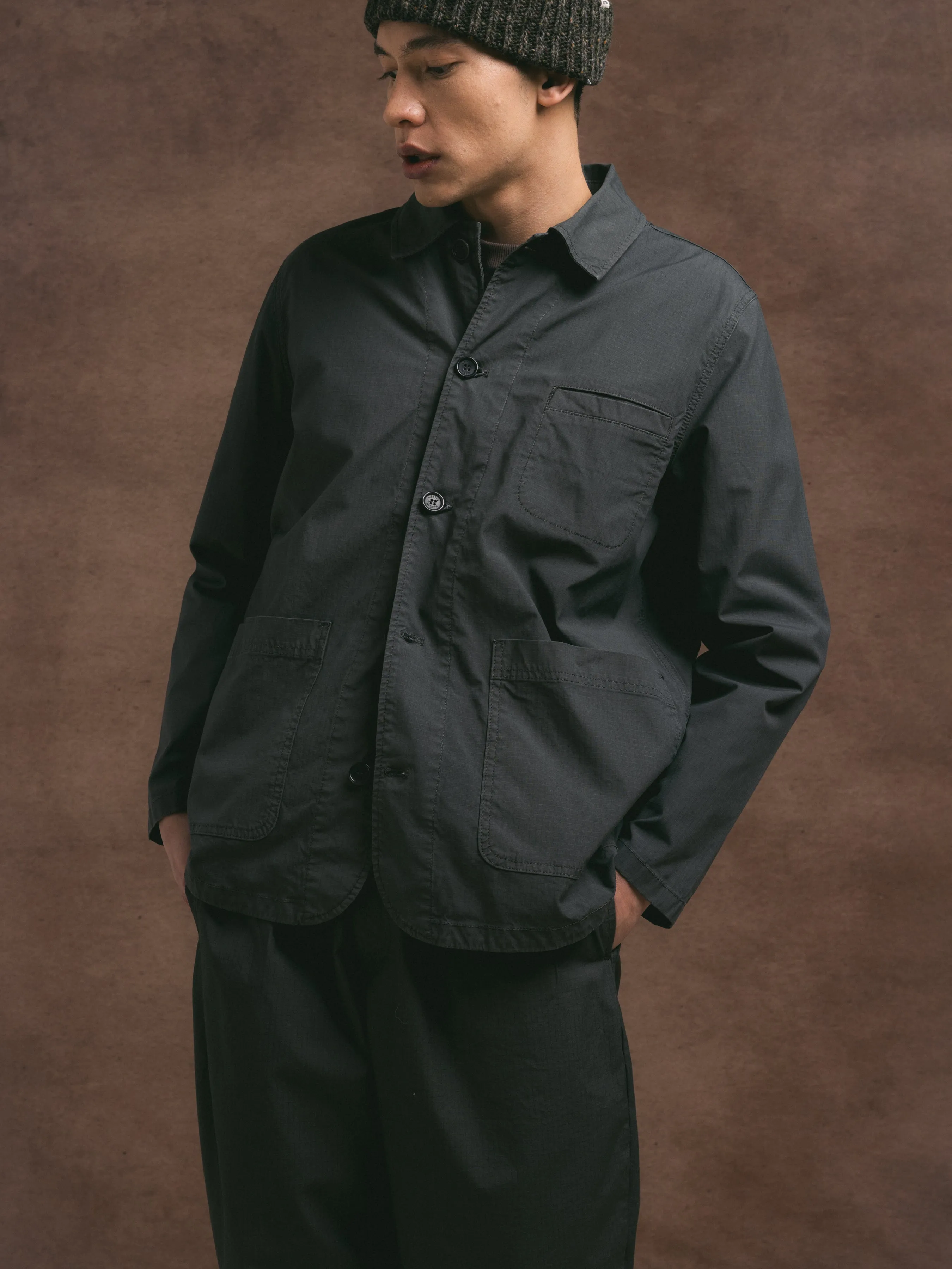 Huntly Jacket in Charcoal Cotton Ripstop sold by Kestin product image thumbnail 2