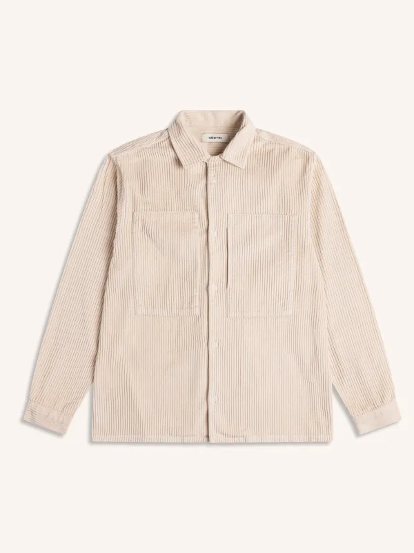 Durno Overshirt in Ecru Jumbo Cord sold by Kestin