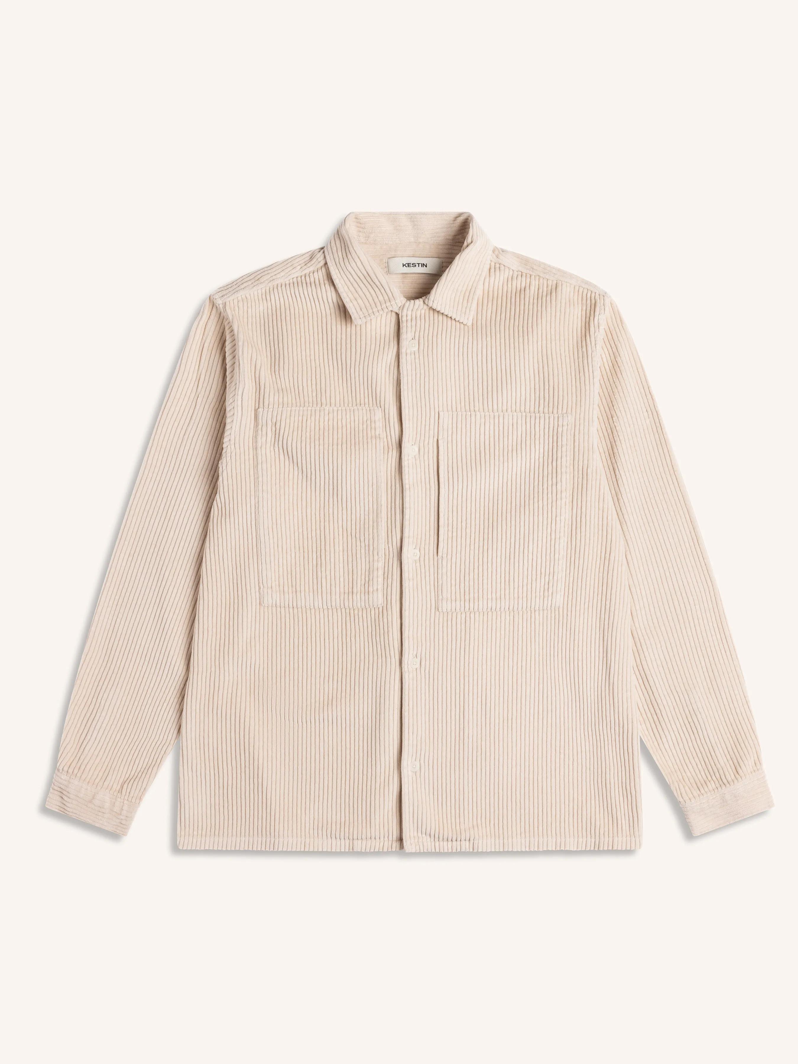 Durno Overshirt in Ecru Jumbo Cord sold by Kestin