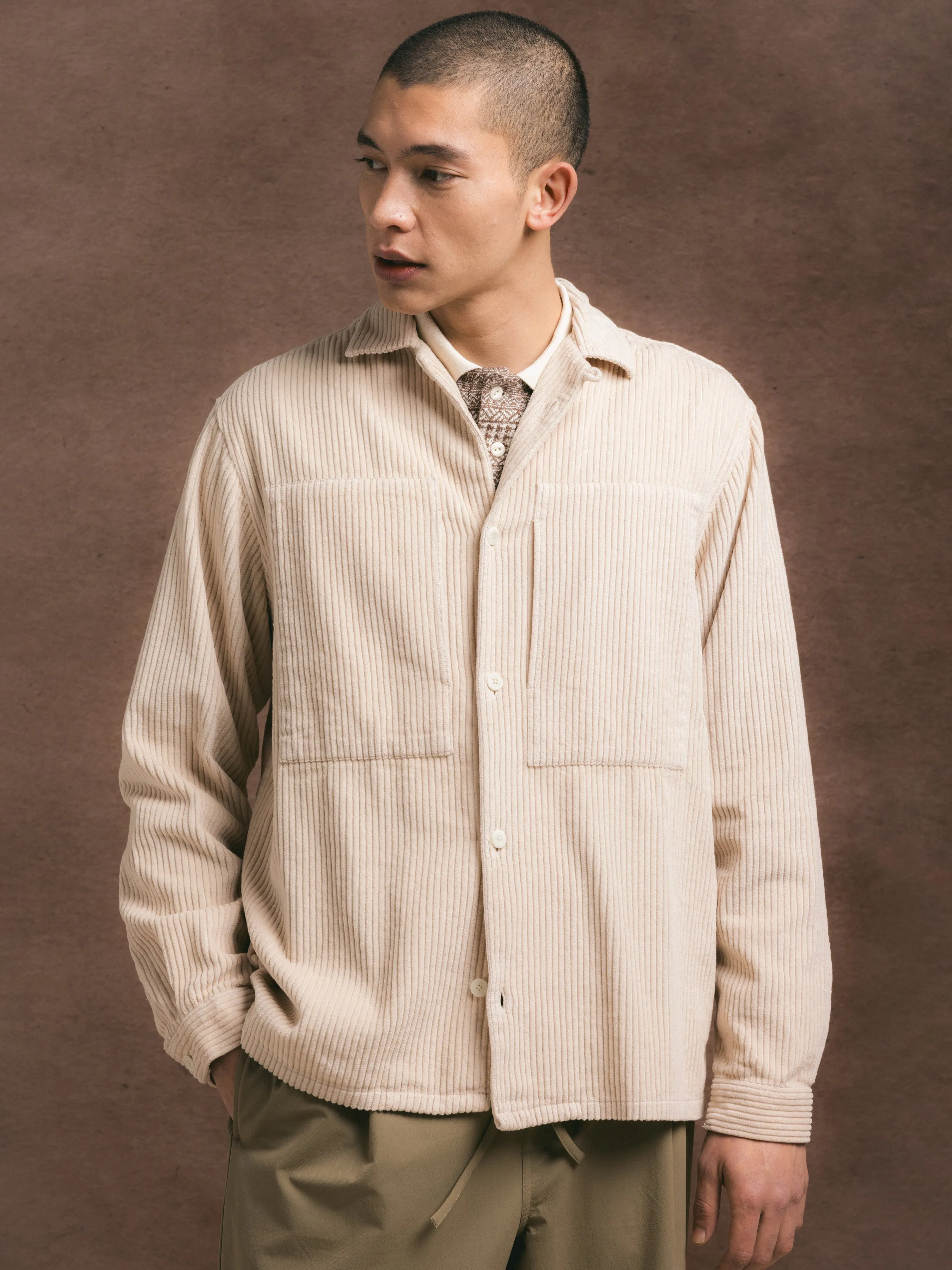 Durno Overshirt in Ecru Jumbo Cord sold by Kestin product image thumbnail 3