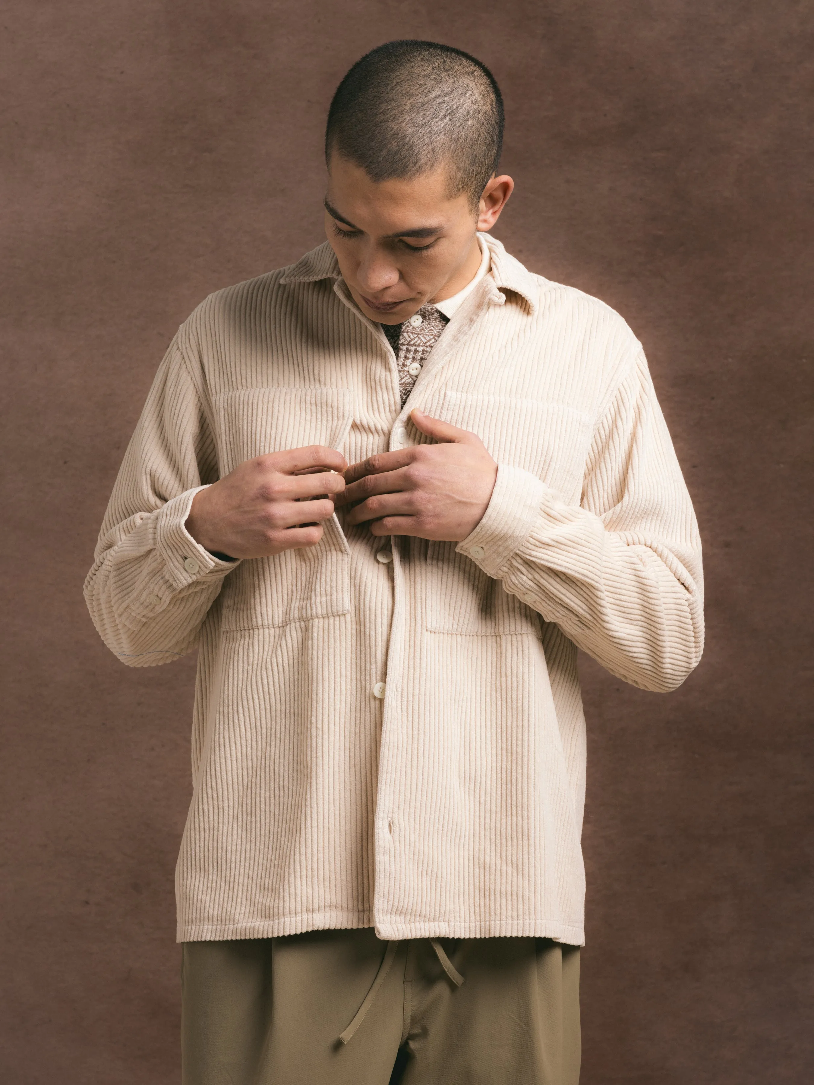 Durno Overshirt in Ecru Jumbo Cord sold by Kestin product image thumbnail 4