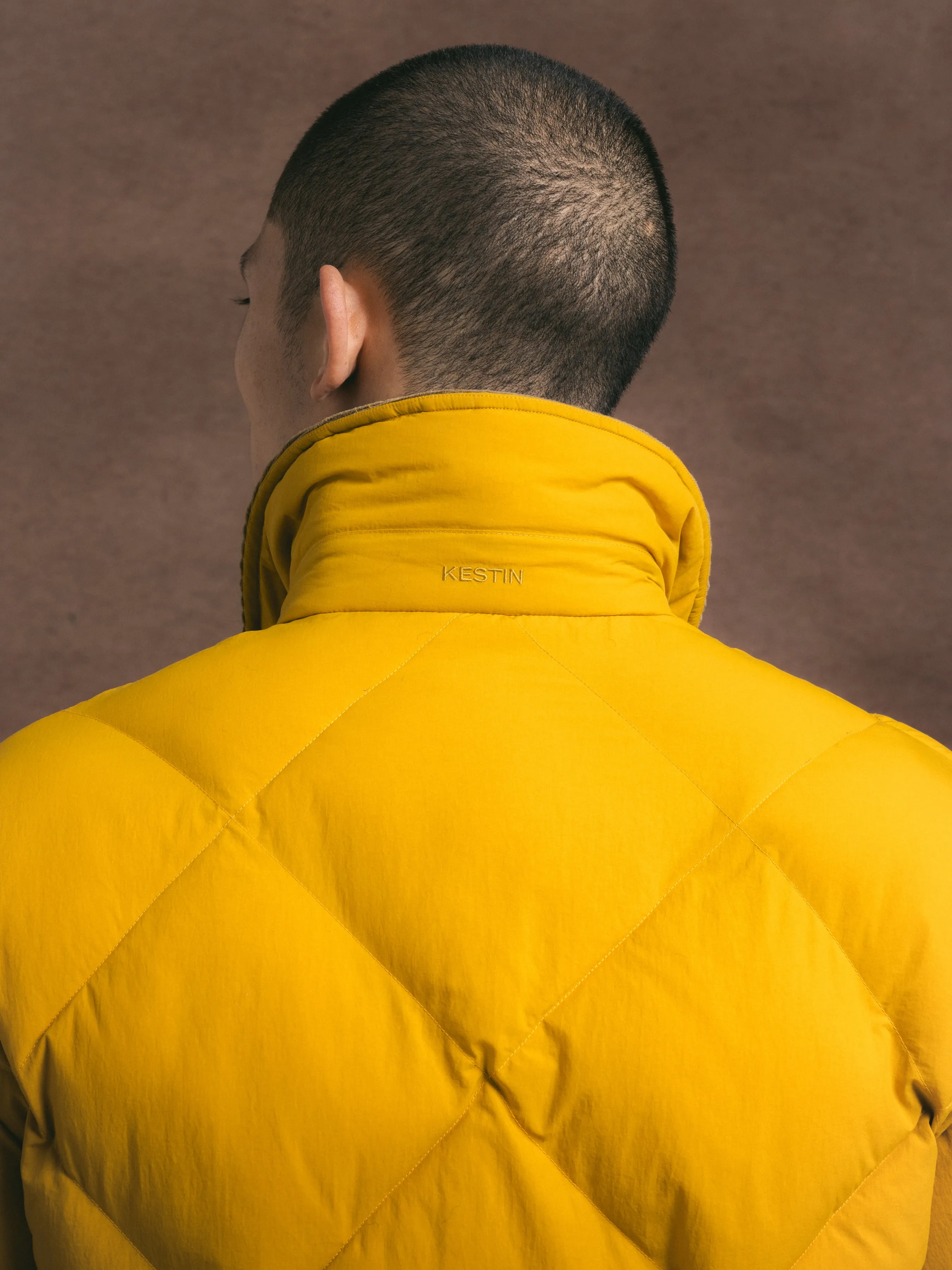 Dunbar Padded Jacket in Yellow Recycled Nylon sold by Kestin product image thumbnail 4