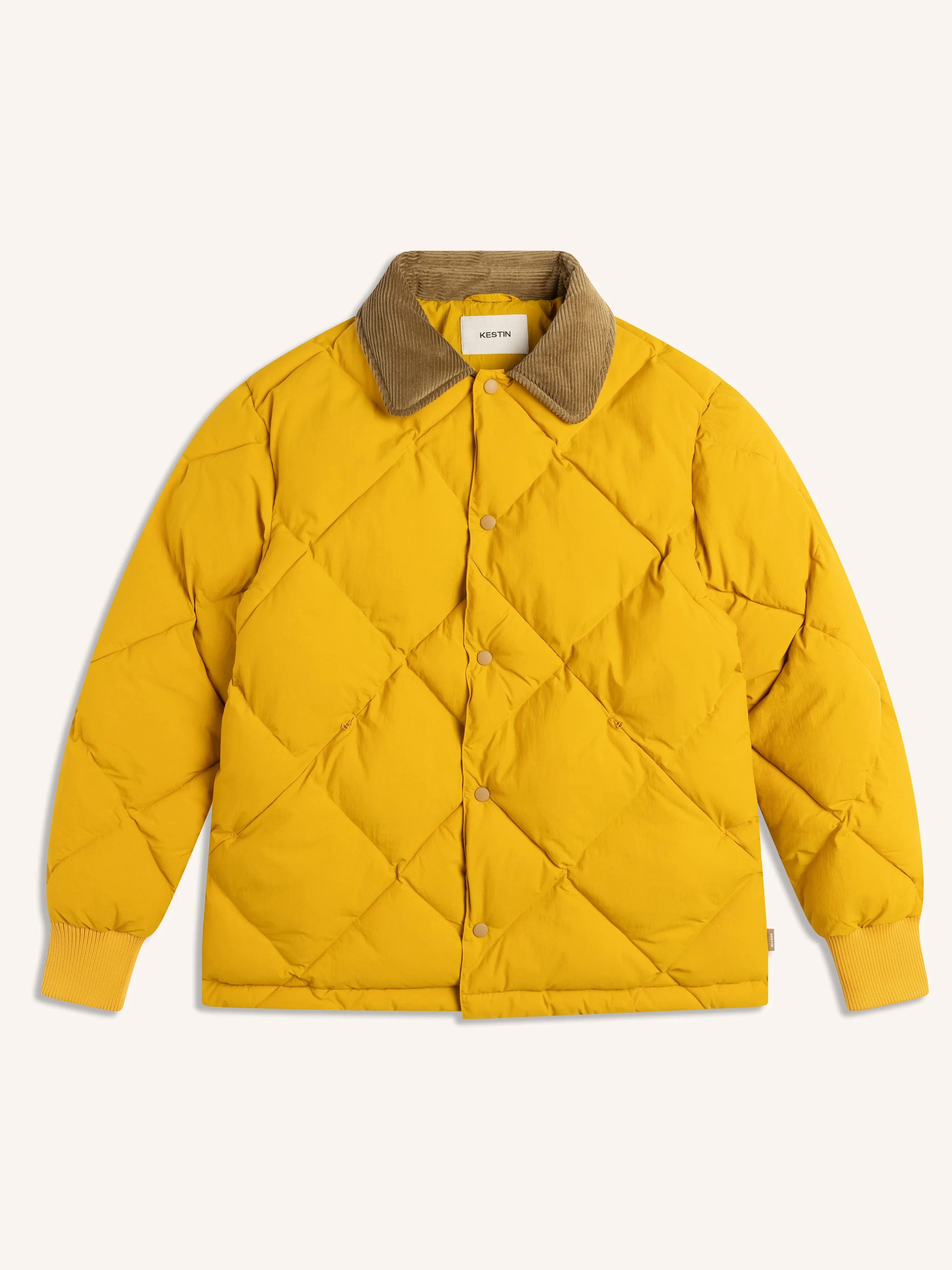 Dunbar Padded Jacket in Yellow Recycled Nylon sold by Kestin