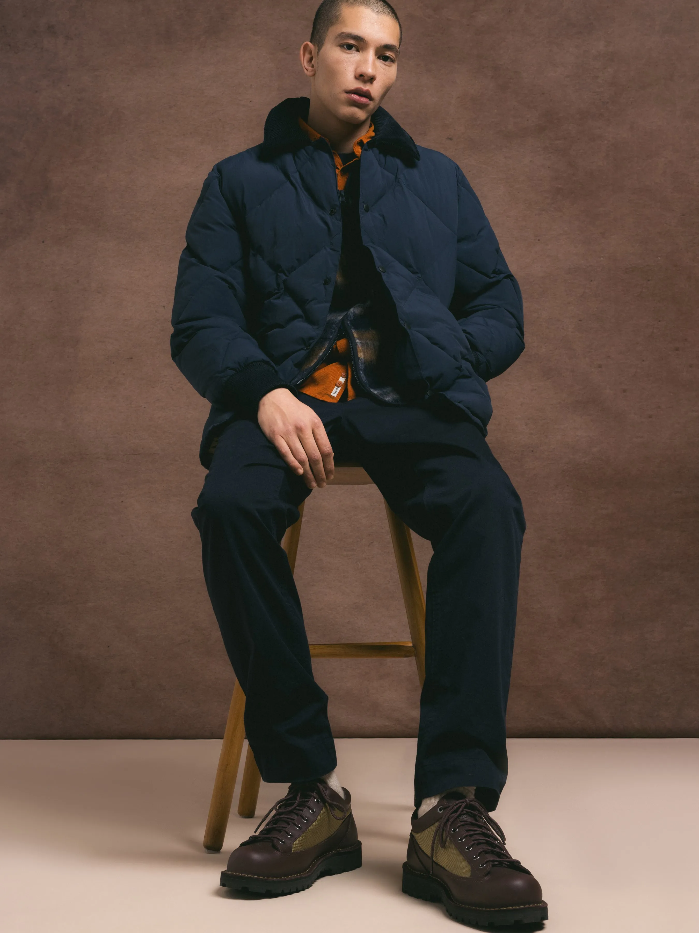 Dunbar Padded Jacket in Dark Navy Recycled Nylon sold by Kestin product image thumbnail 2